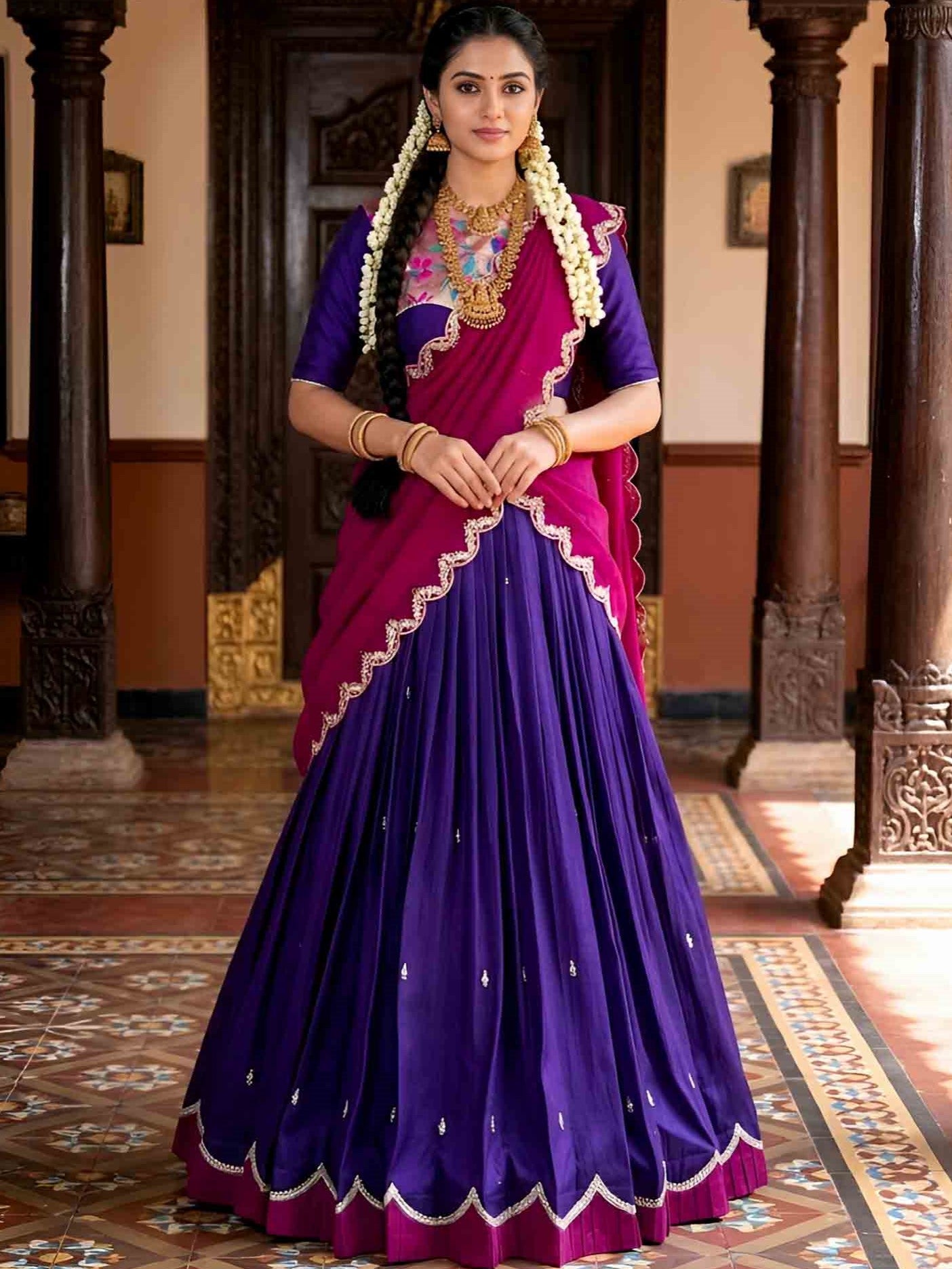 Naysha Thread Embroidered Lehenga With Dupatta