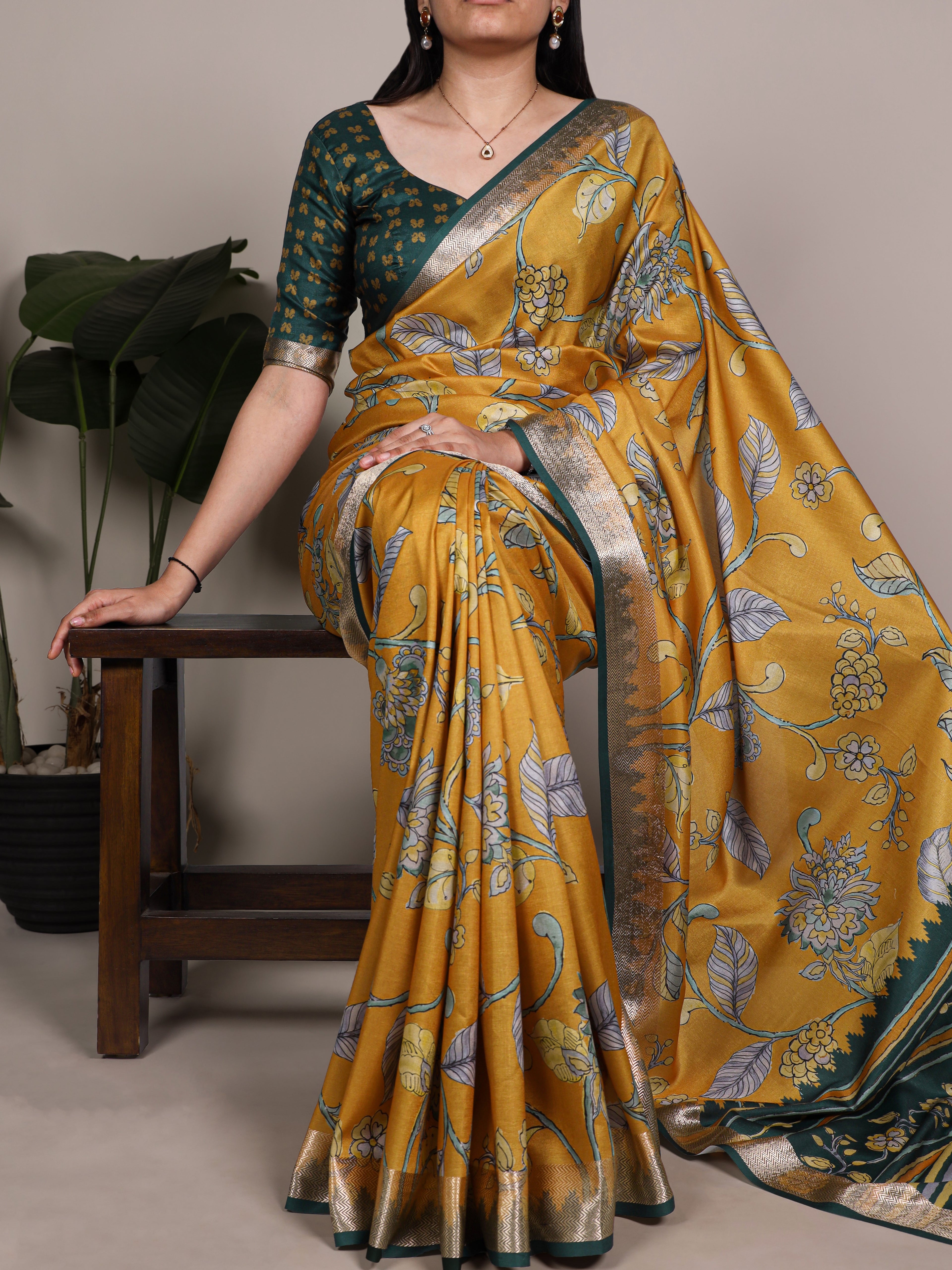 Tussar Silk Printed Saree