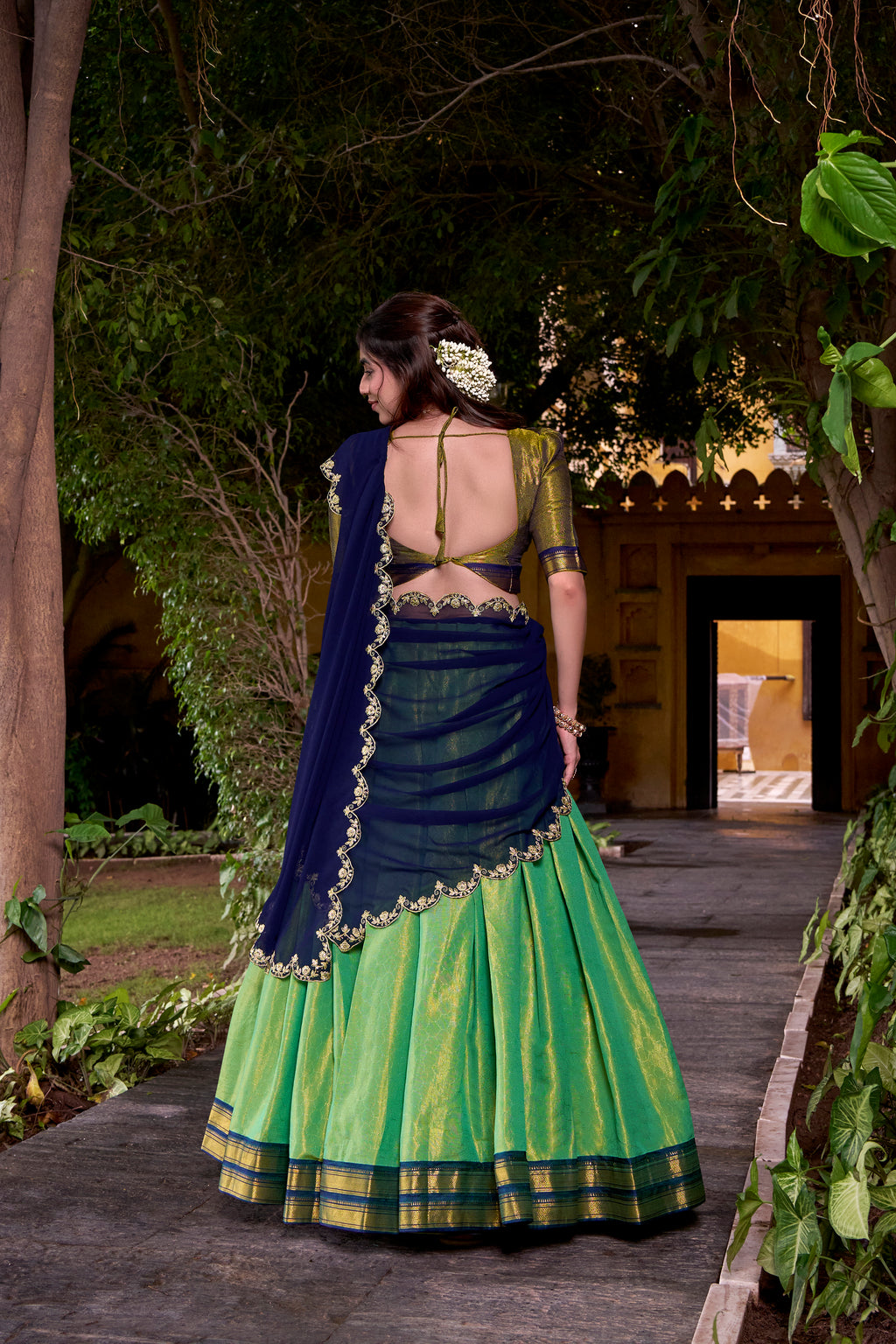 Kanchipuram Zari Weaving Lehenga With Georgette Dupatta