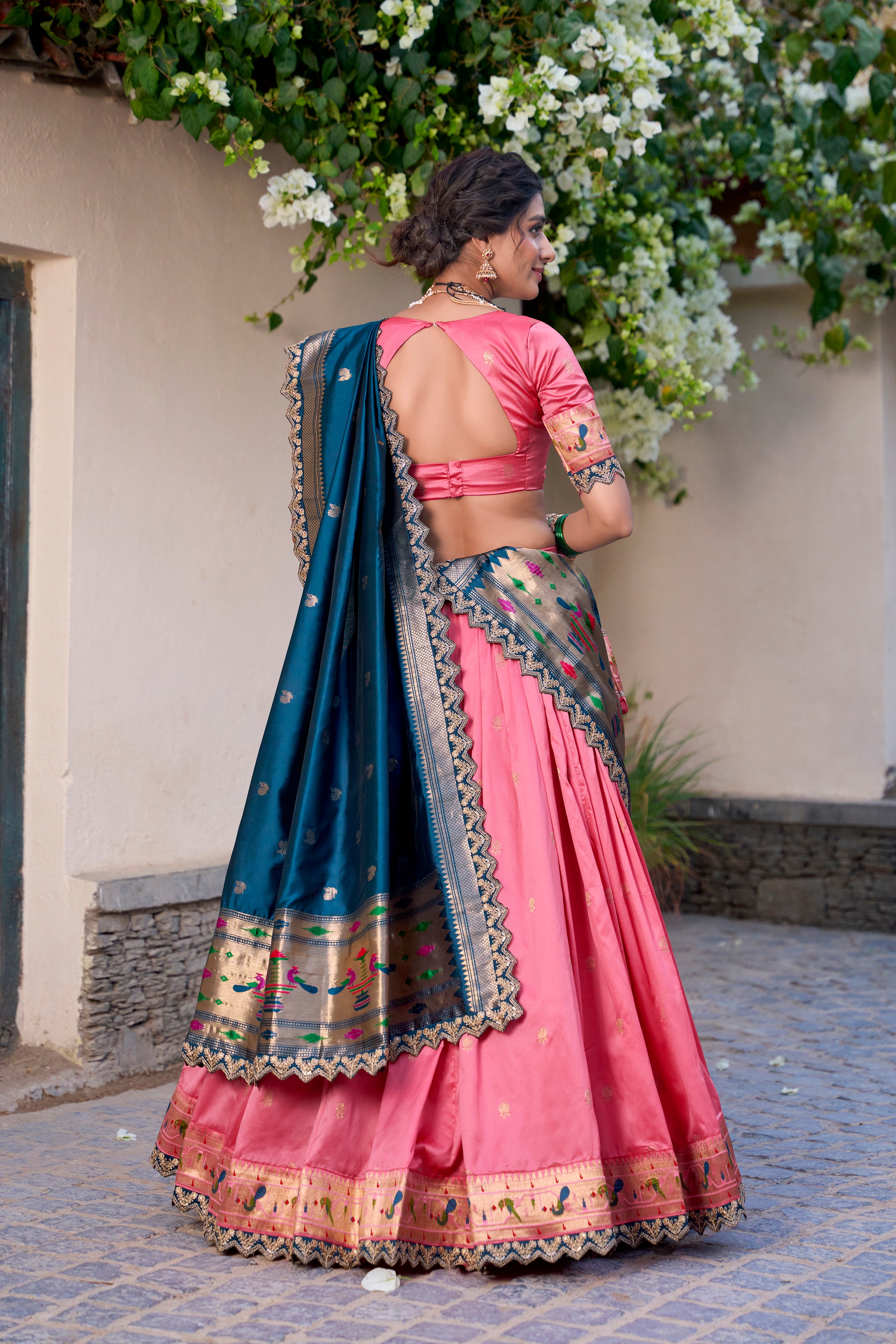 Jacquard Silk Zari Weaving Lehenga With Dupatta