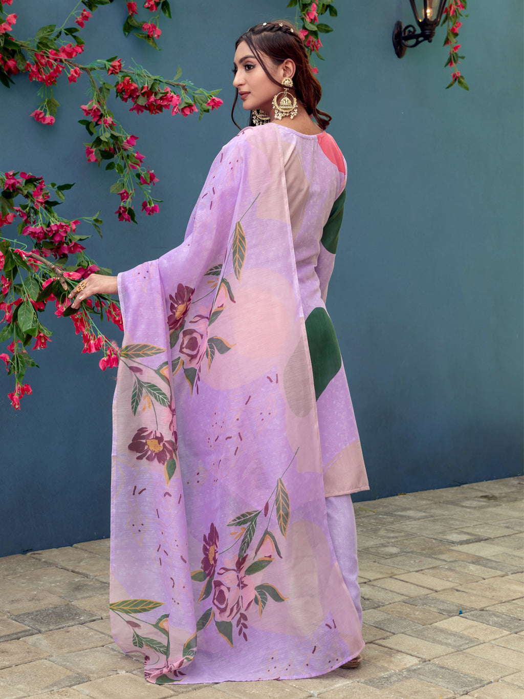Cotton Printed Kurti-Pant With Dupatta