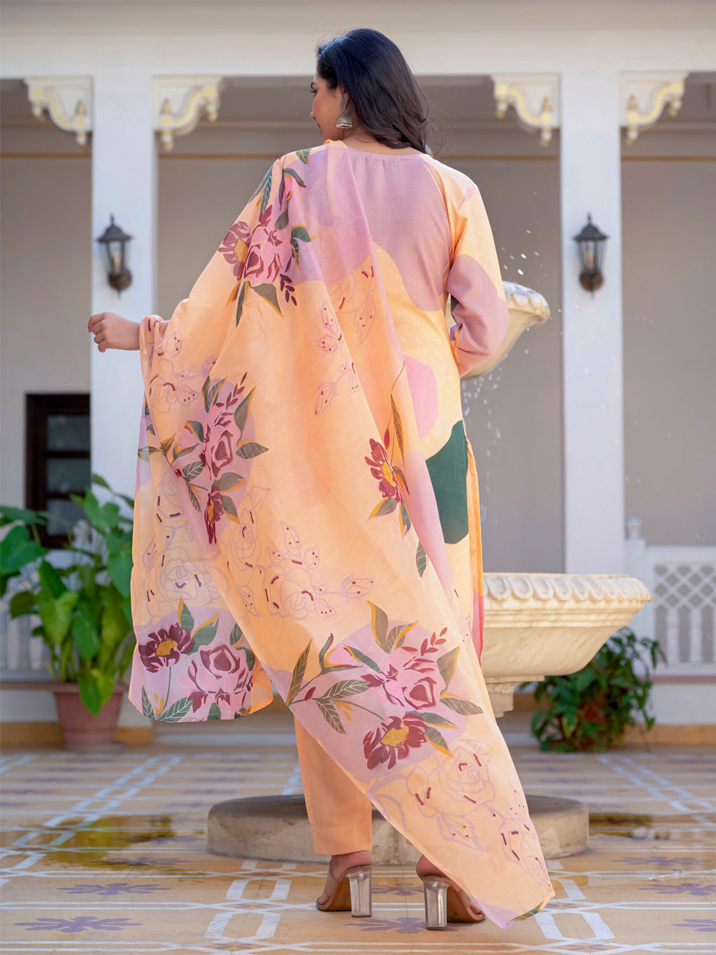 Cotton Printed Kurti-Pant With Dupatta