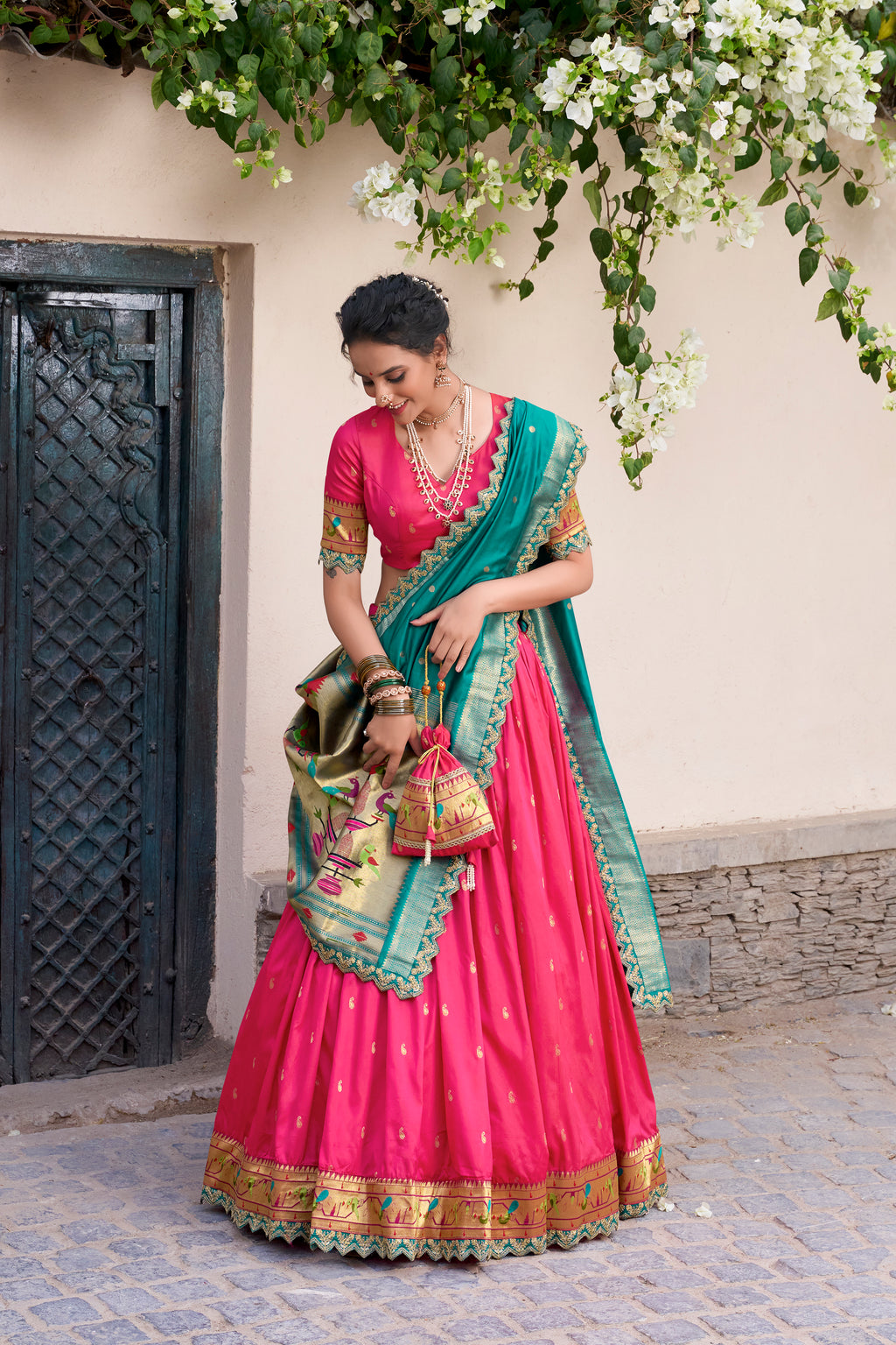 Jacquard Silk Zari Weaving Lehenga With Dupatta