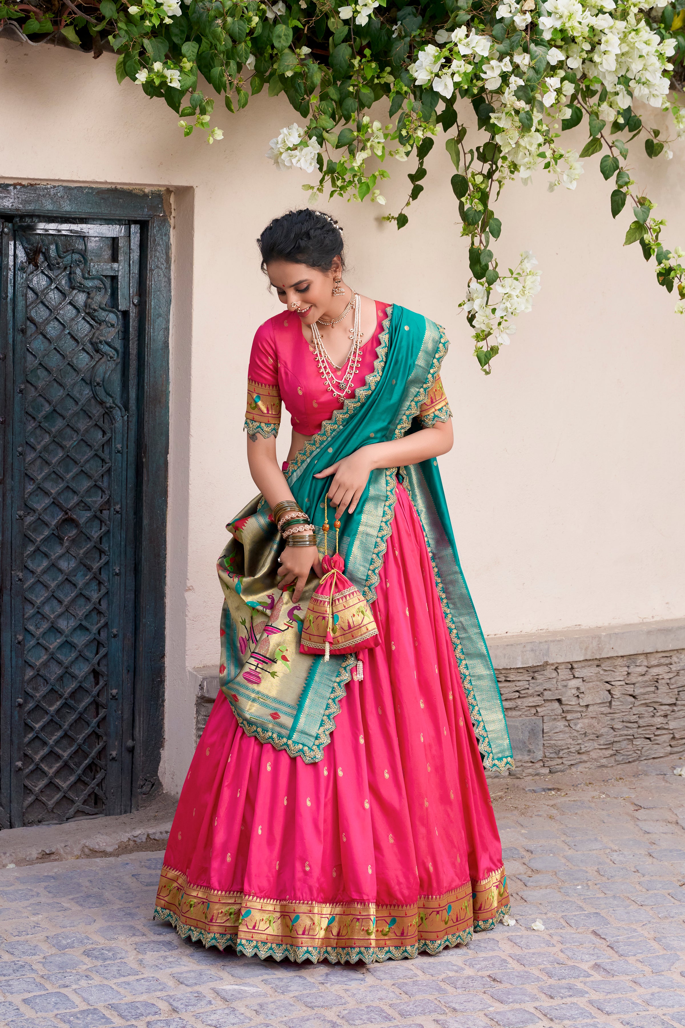 Jacquard Silk Zari Weaving Lehenga With Dupatta