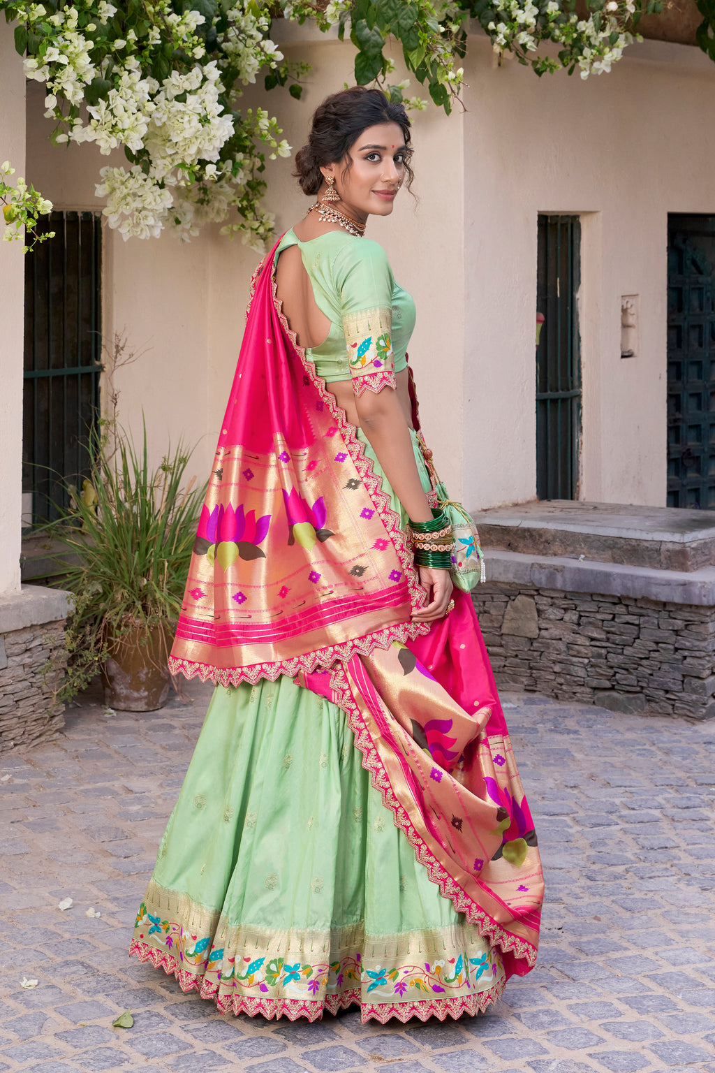 Jacquard Silk Zari Weaving Lehenga With Dupatta