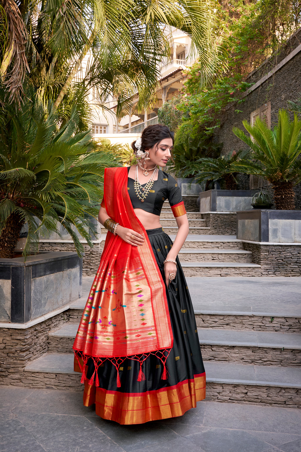 Jacquard Silk Zari Weaving Lehenga With Dupatta