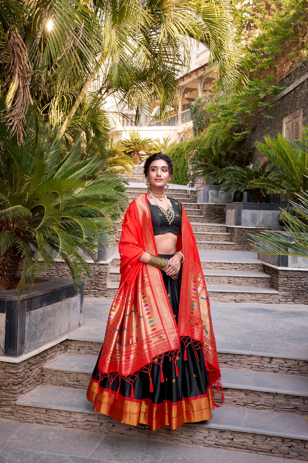 Jacquard Silk Zari Weaving Lehenga With Dupatta