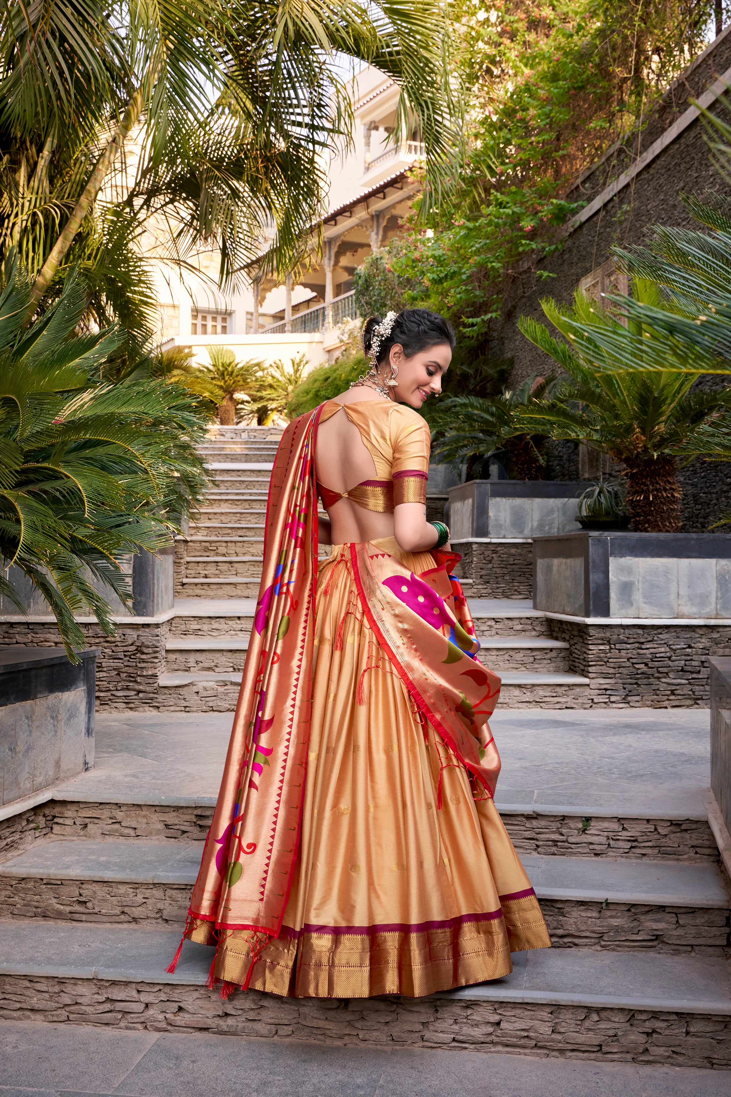 Jacquard Silk Zari Weaving Lehenga With Dupatta