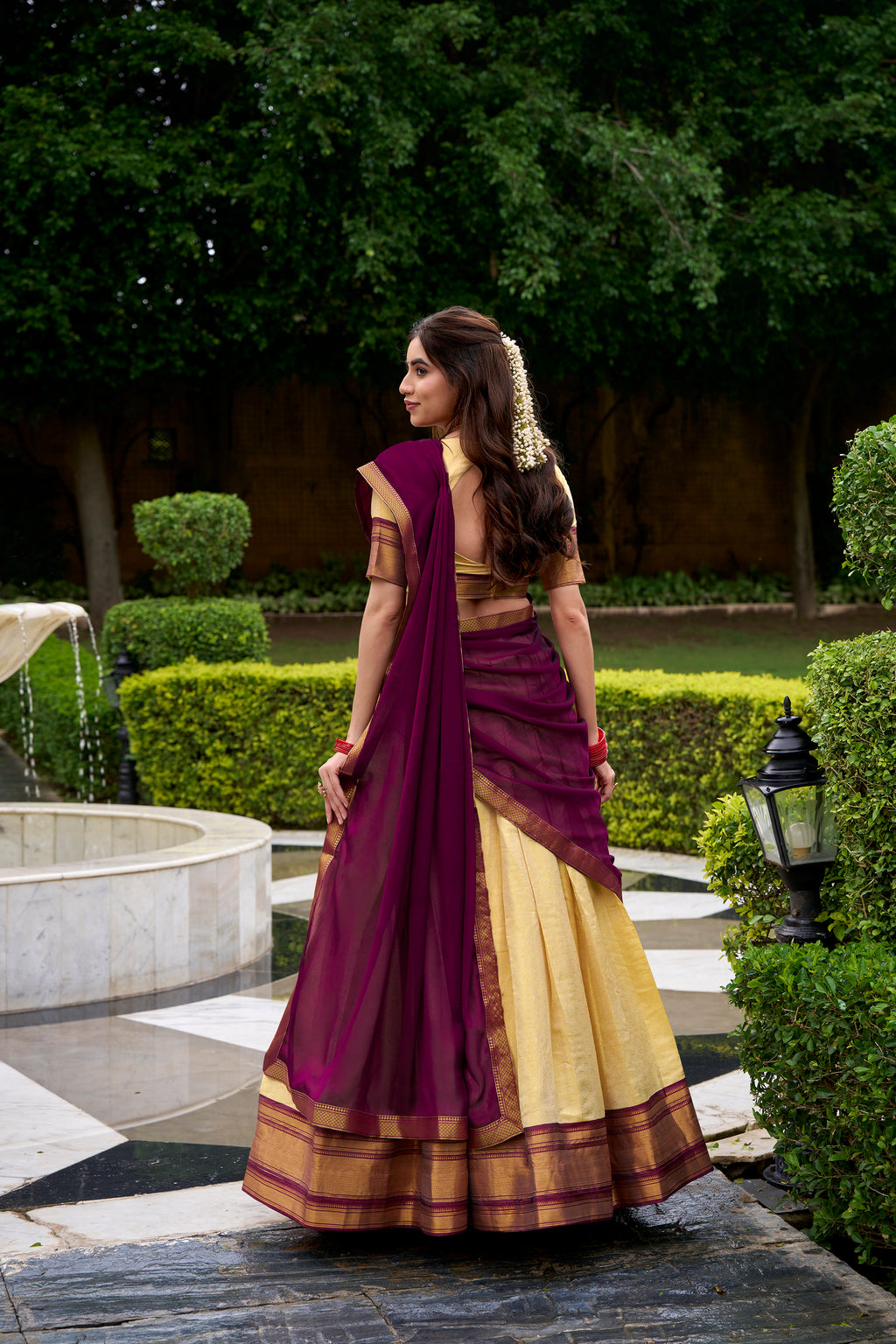 Kanchipuram Zari Weaving Lehenga With Georgette Dupatta