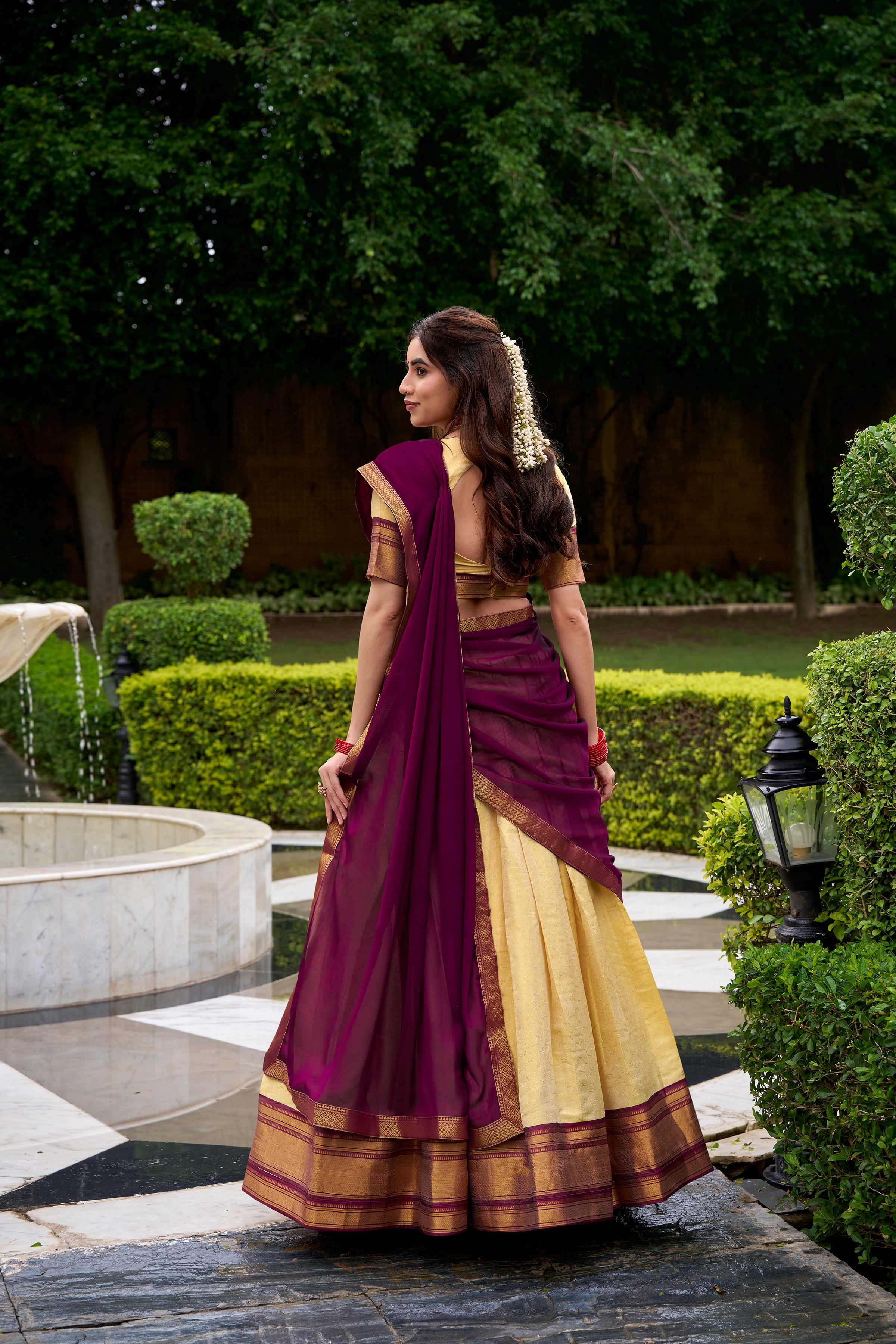 Kanchipuram Zari Weaving Lehenga With Georgette Dupatta