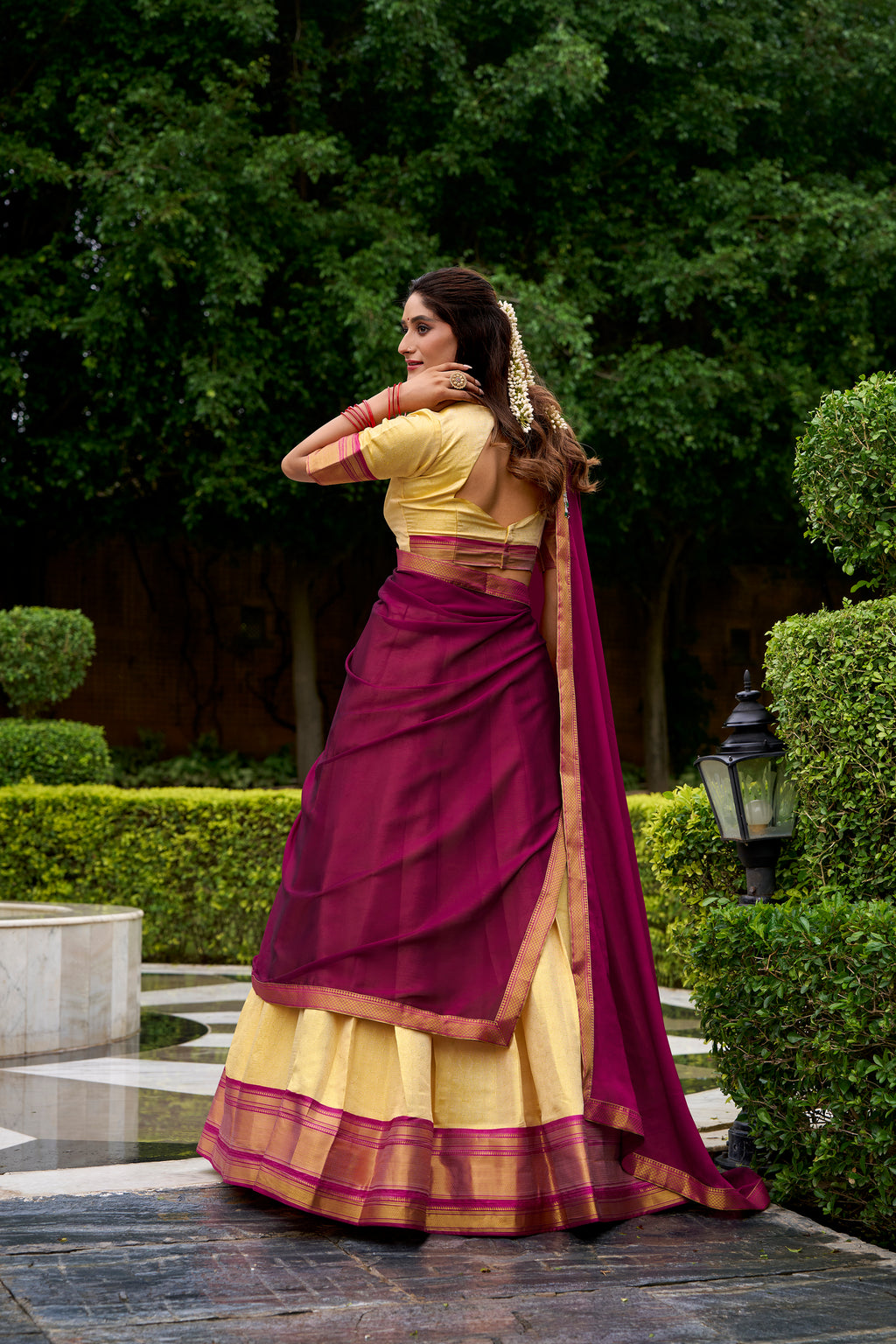 Kanchipuram Zari Weaving Lehenga With Georgette Dupatta