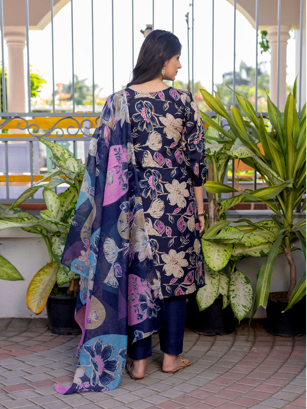 Cotton Printed Kurti-Pant With Dupatta