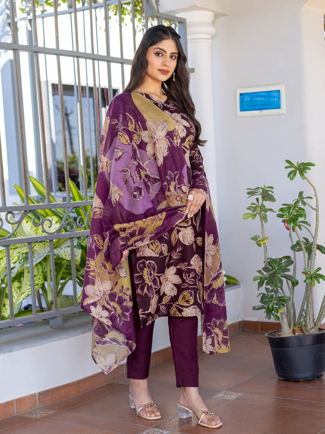 Cotton Printed Kurti-Pant With Dupatta