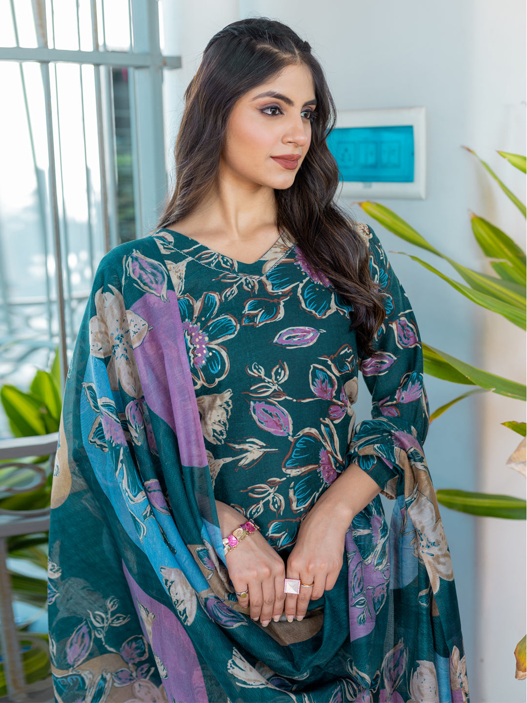 Cotton Printed Kurti-Pant With Dupatta