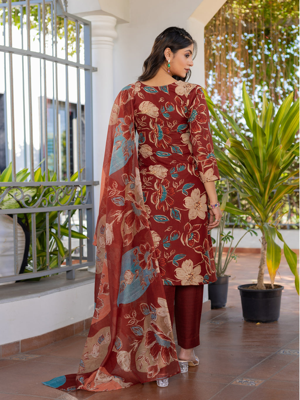 Cotton Printed Kurti-Pant With Dupatta