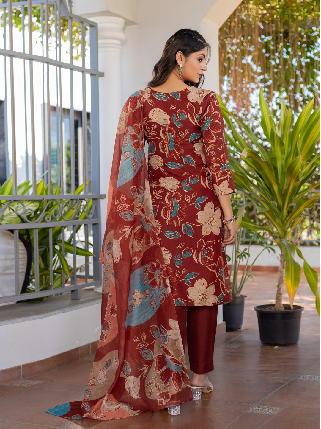 Cotton Printed Kurti-Pant With Dupatta