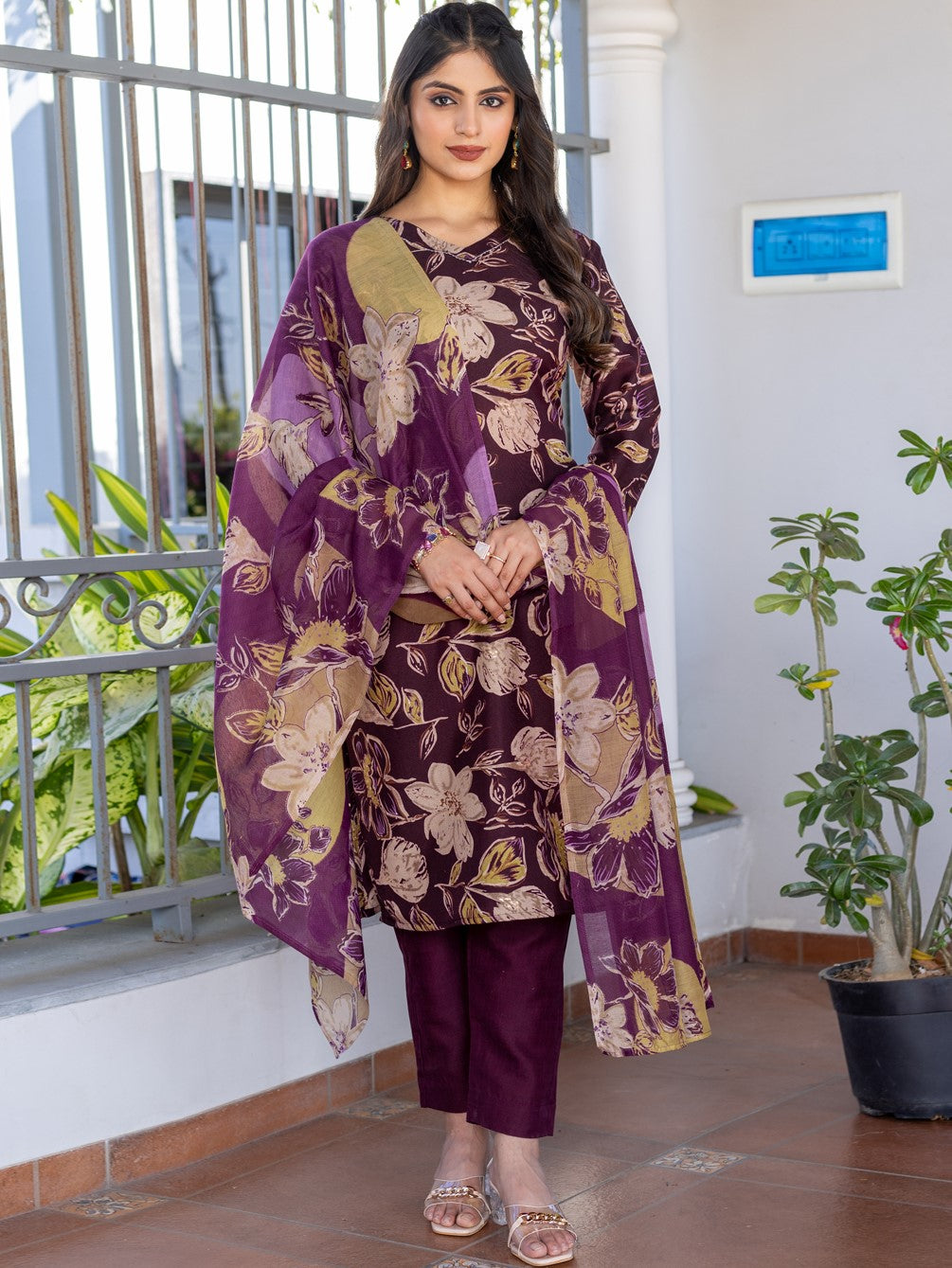 Cotton Printed Kurti-Pant With Dupatta