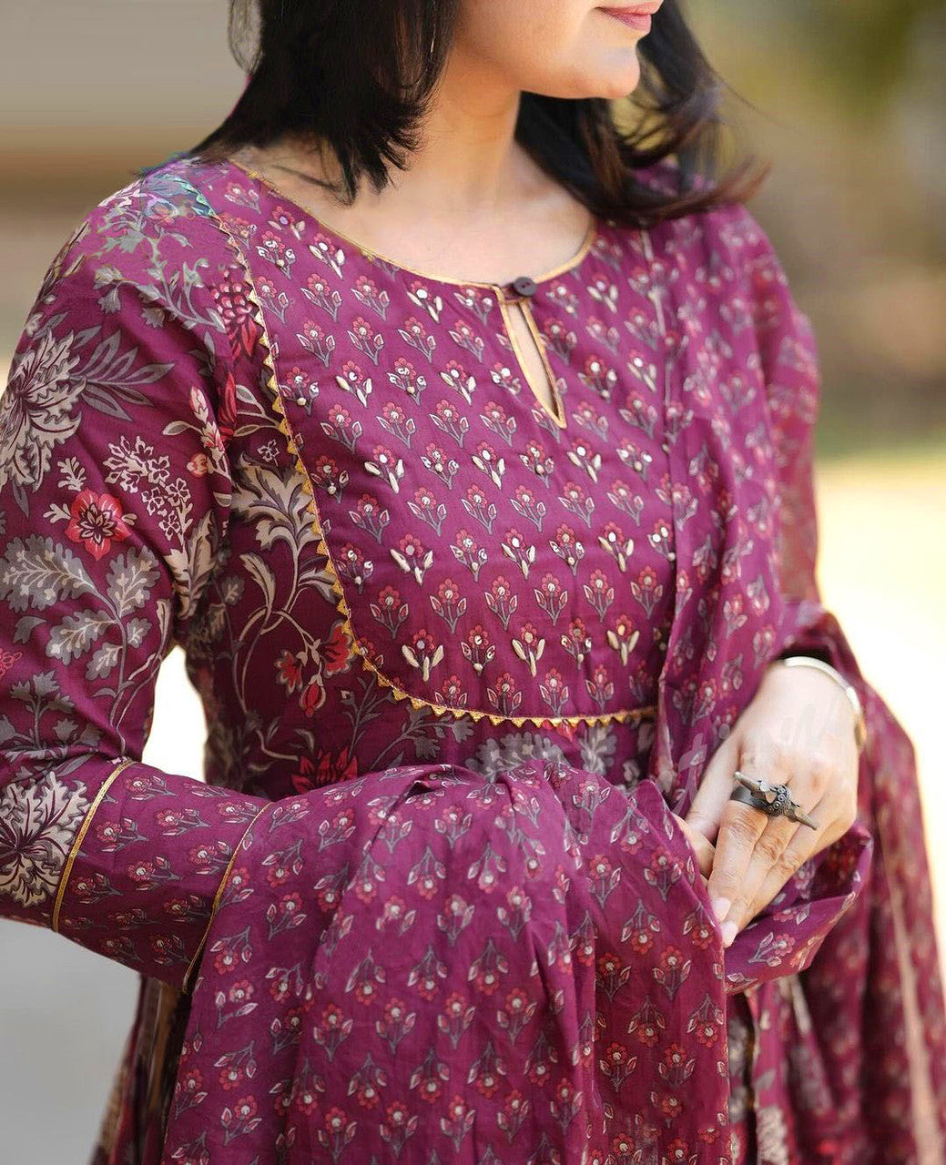 Rayon Printed Kurti-Pant With Dupatta