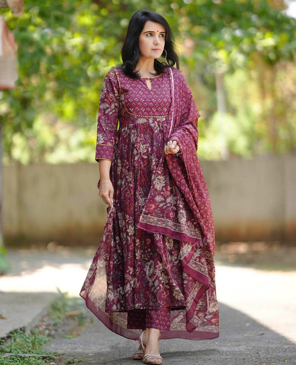 Rayon Printed Kurti-Pant With Dupatta