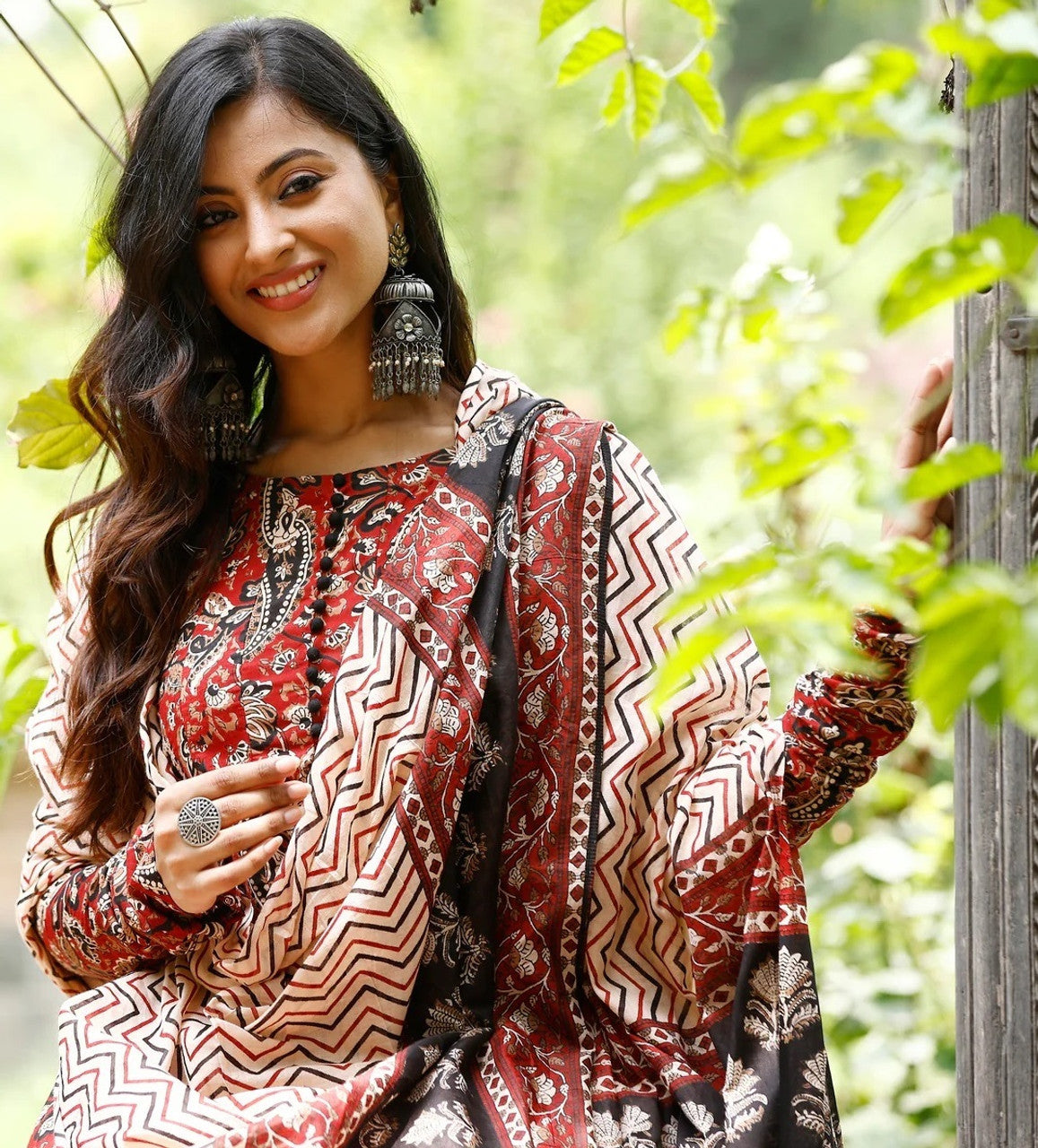 Cotton Printed Kurti-Pant With Dupatta