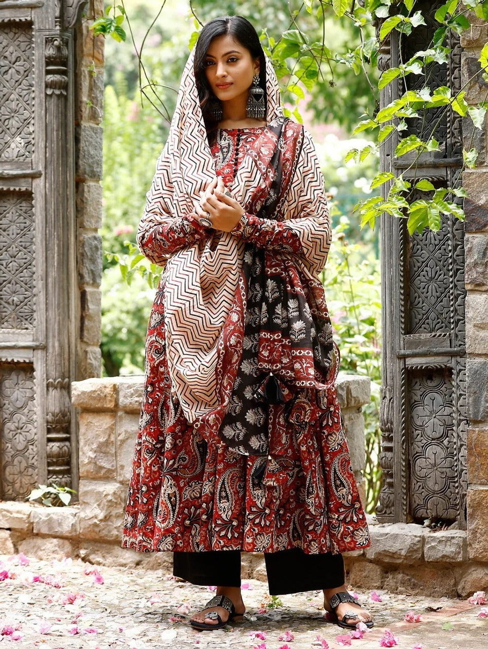 Cotton Printed Kurti-Pant With Dupatta