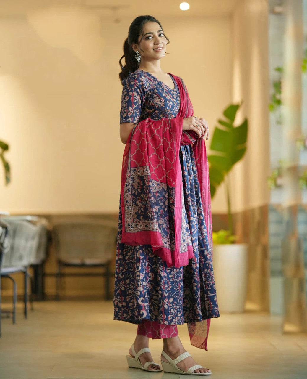 Rayon Printed Kurti-Pant With Dupatta
