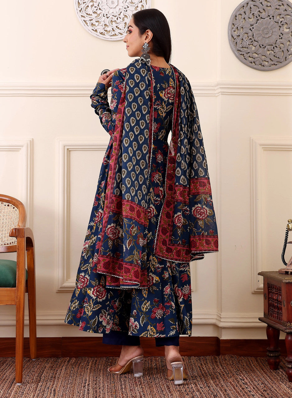 Rayon Printed Kurti-Pant With Dupatta