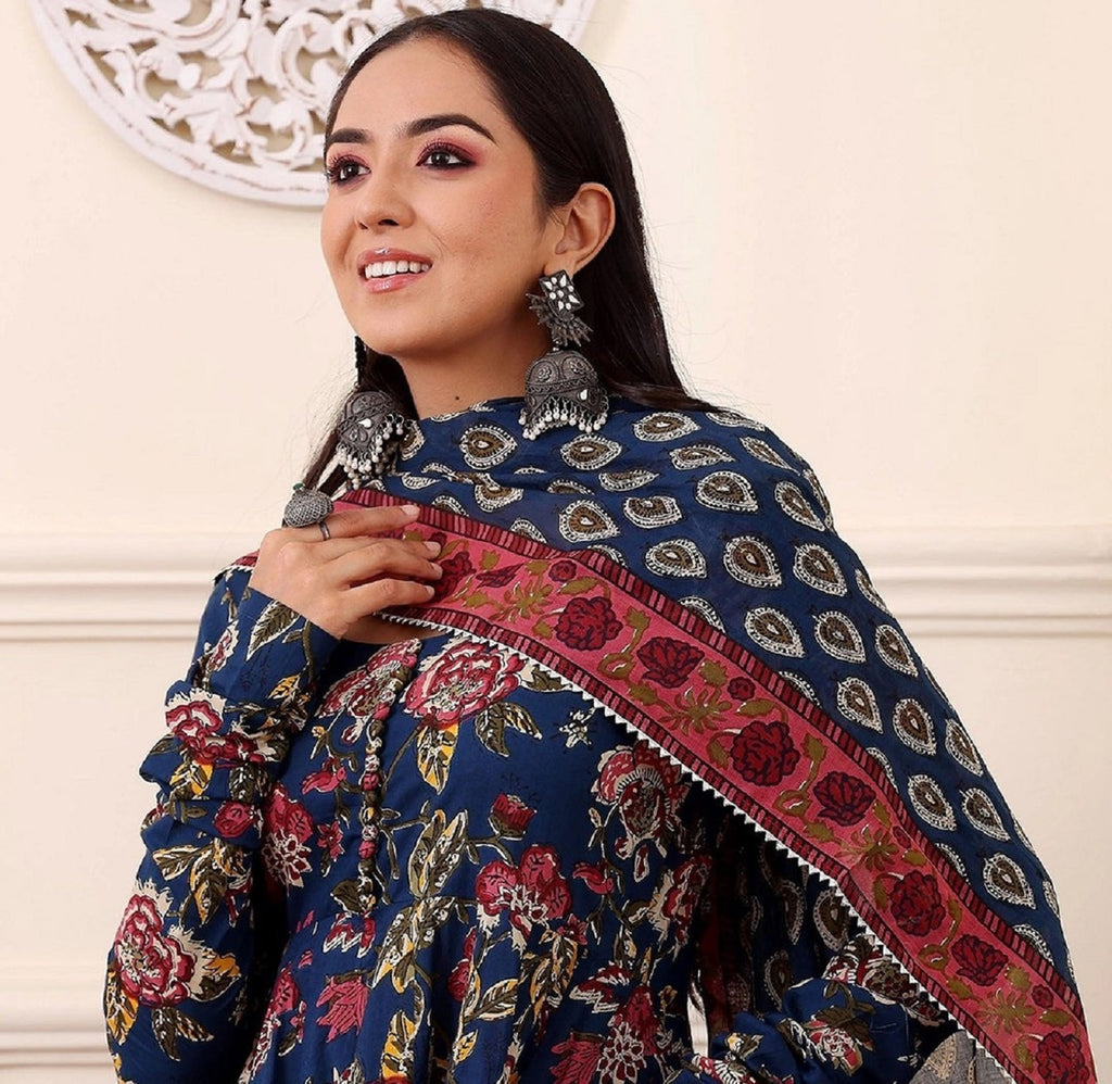 Rayon Printed Kurti-Pant With Dupatta