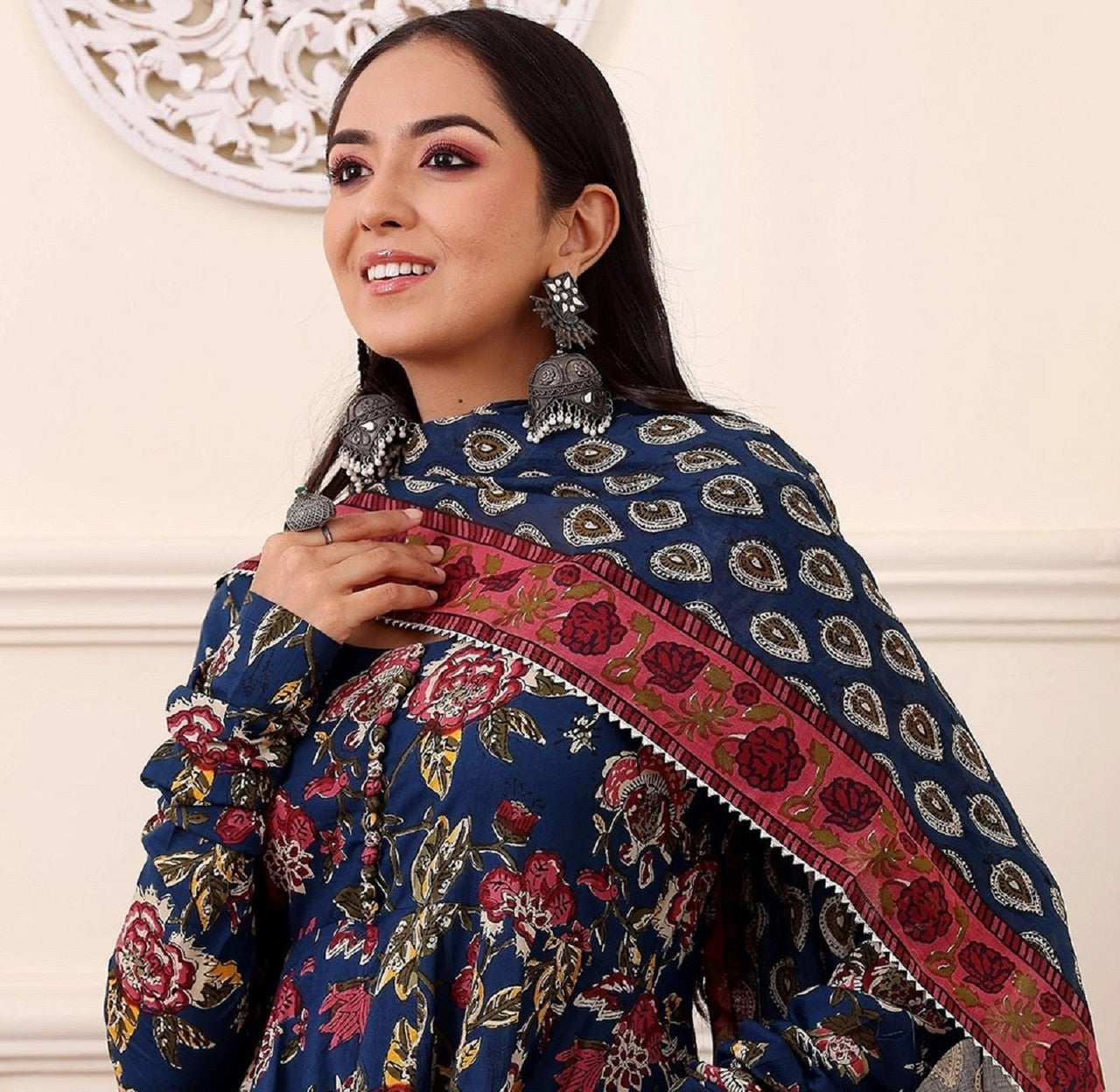 Rayon Printed Kurti-Pant With Dupatta