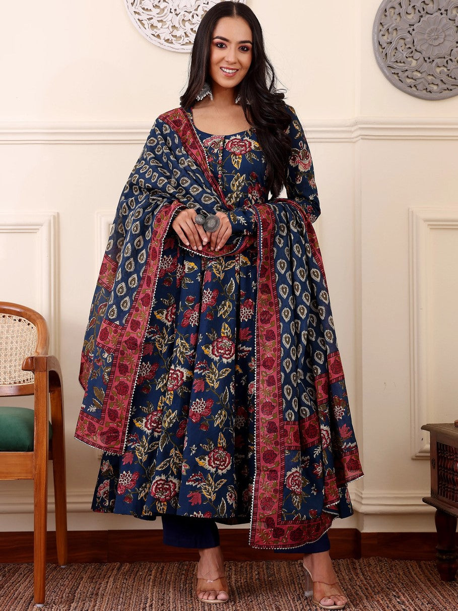 Rayon Printed Kurti-Pant With Dupatta