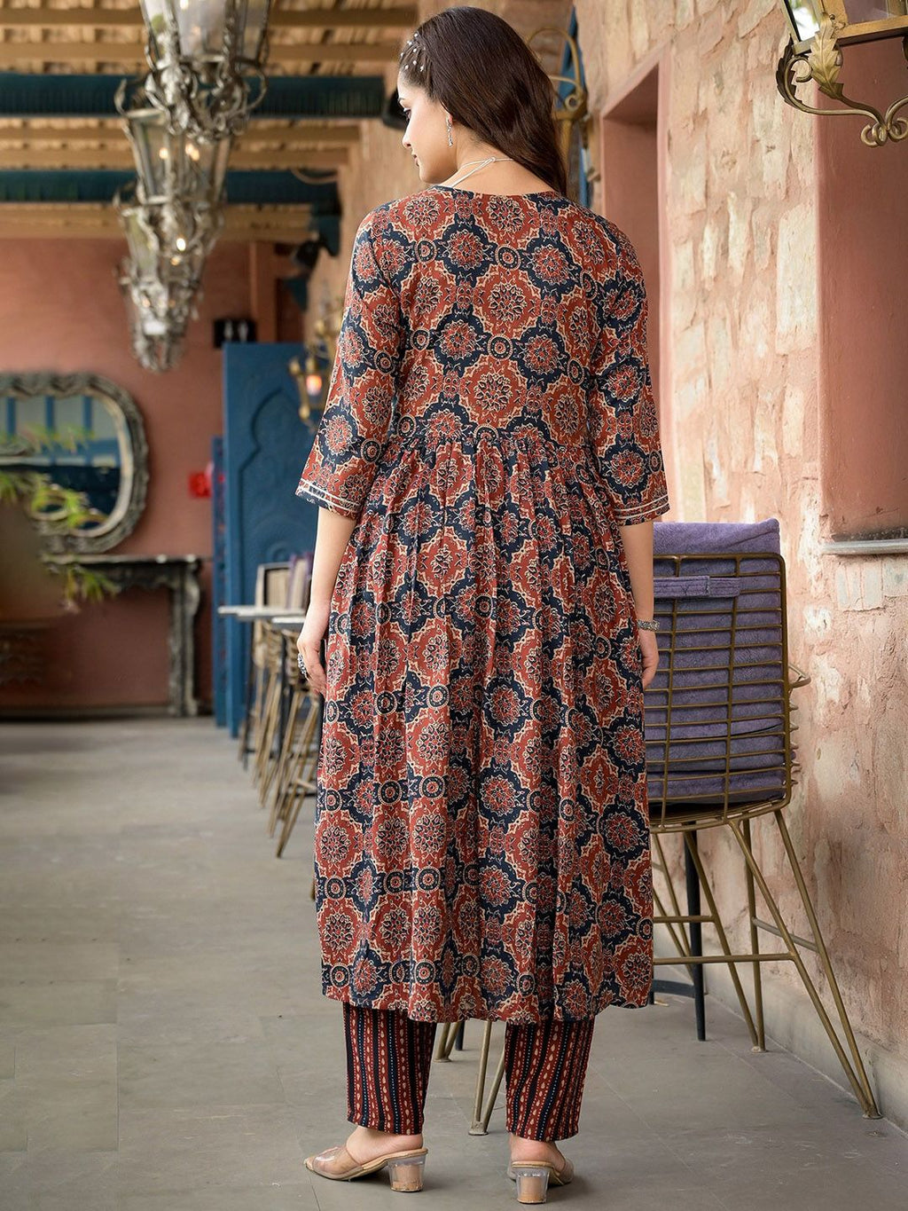 Rayon Printed Kurti-Pant With Dupatta