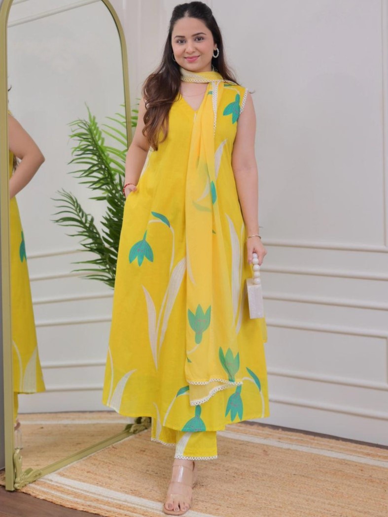 Rayon Printed Kurti-Pant With Dupatta