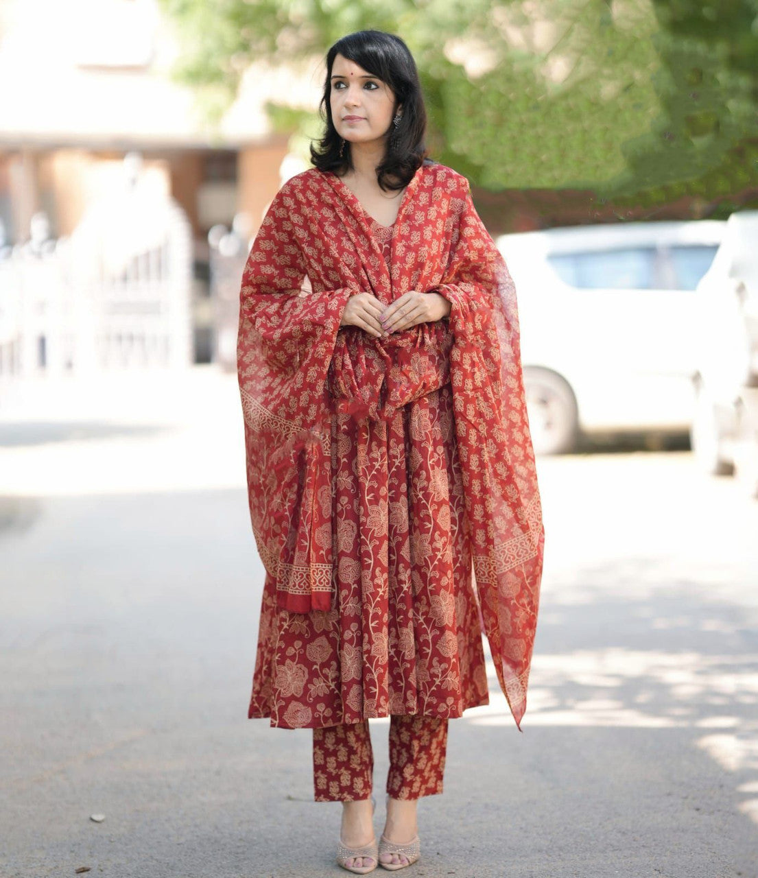 Rayon Printed Kurti-Pant With Dupatta