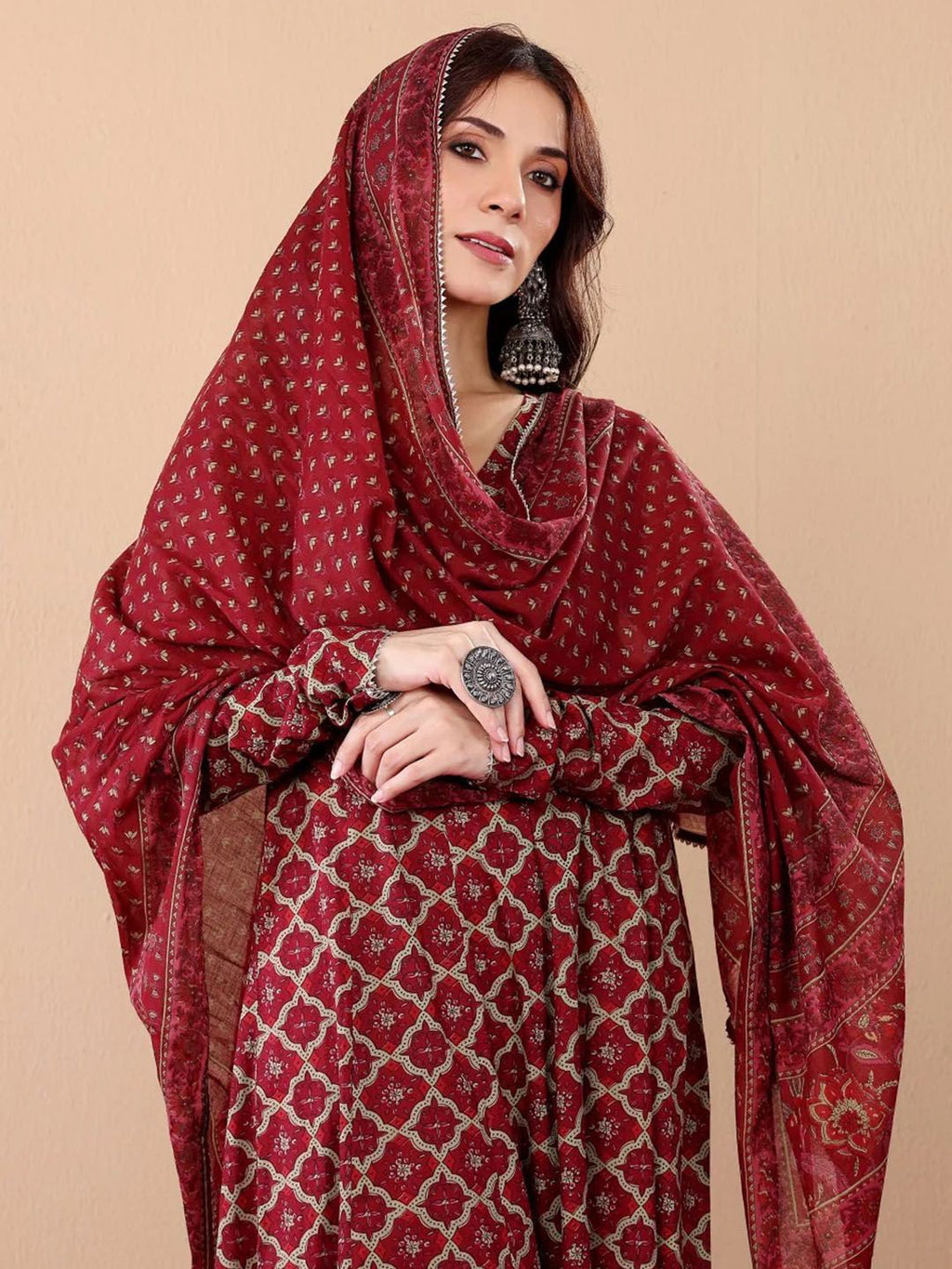 Rayon Printed Kurti-Pant With Dupatta