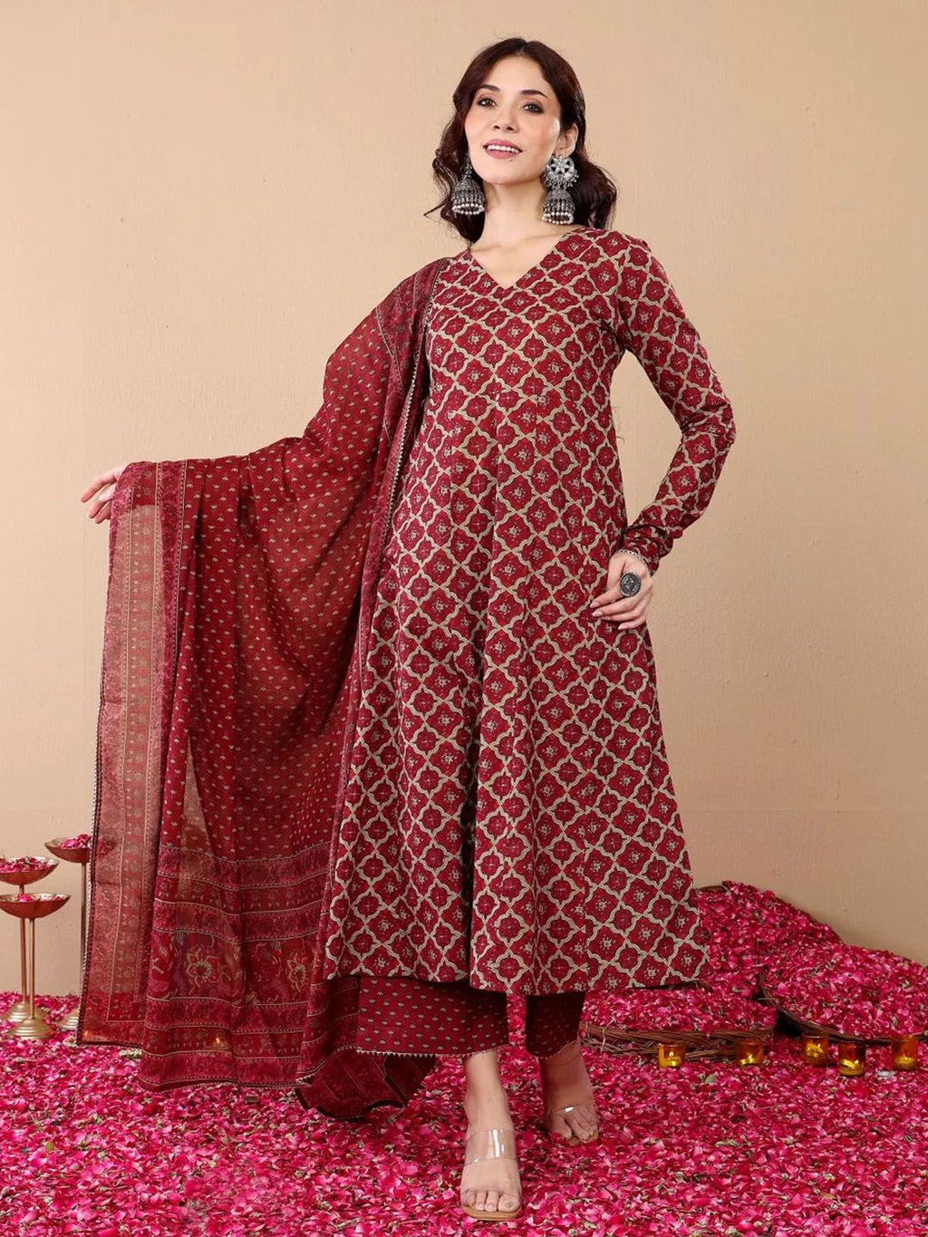 Rayon Printed Kurti-Pant With Dupatta