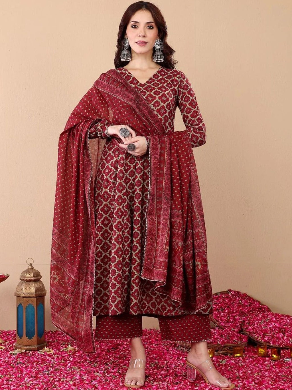 Rayon Printed Kurti-Pant With Dupatta