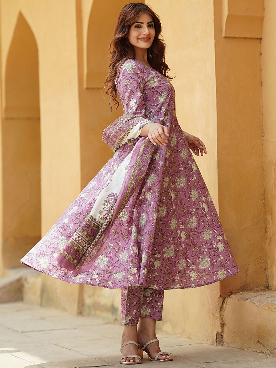 Rayon Printed Kurti-Pant With Dupatta