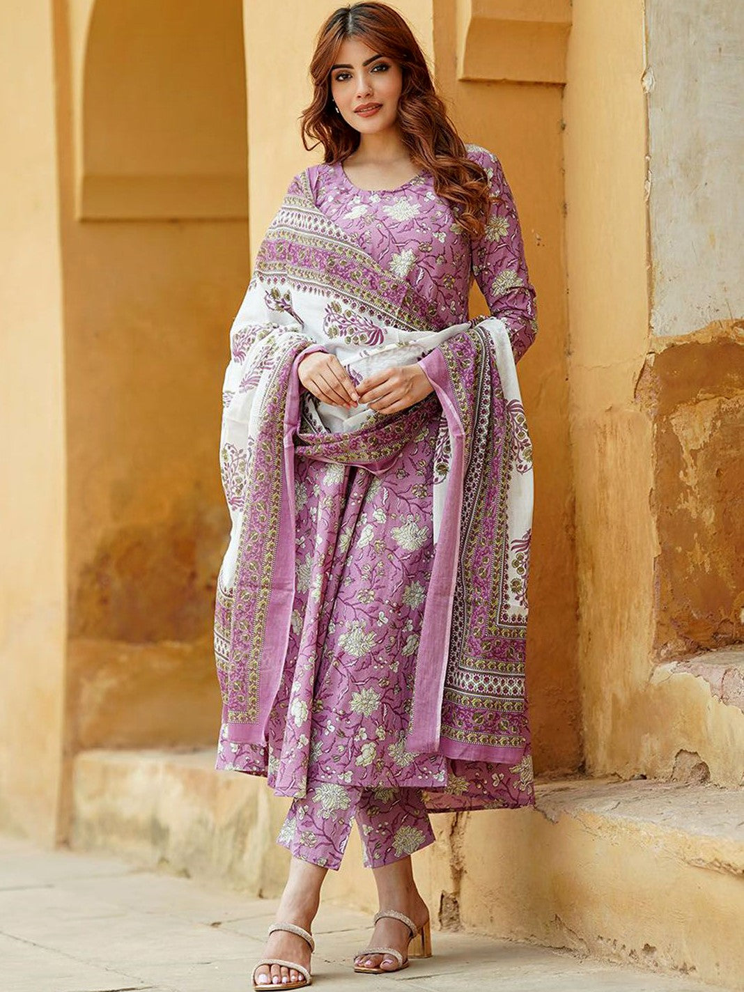 Rayon Printed Kurti-Pant With Dupatta