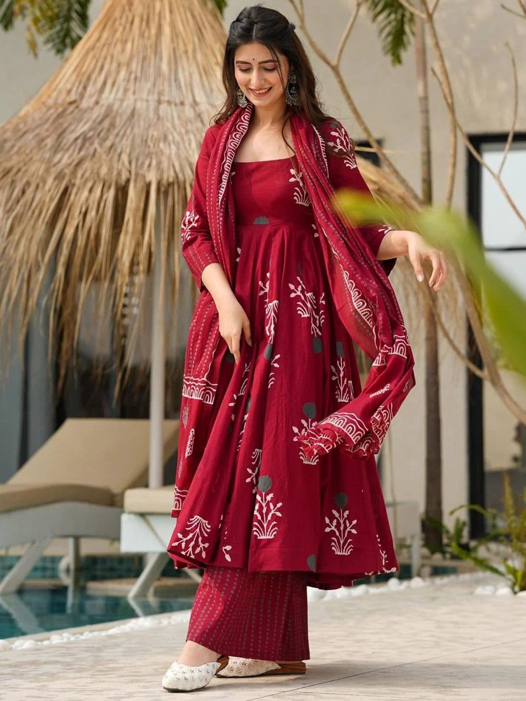 Rayon Printed Kurti-Pant With Dupatta