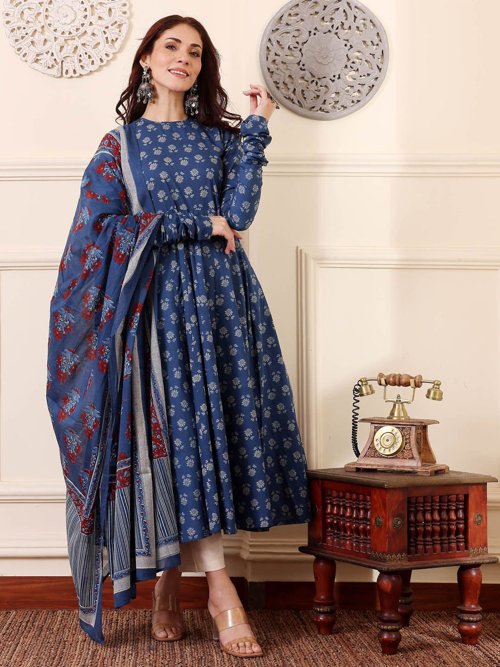 Rayon Printed Kurti-Pant With Dupatta