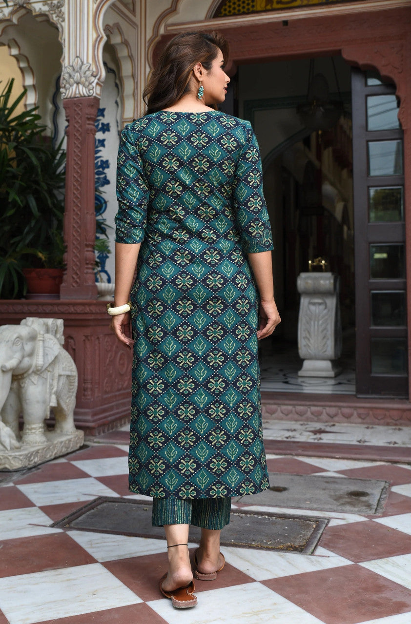 Rayon Printed Kurti-Pant With Dupatta