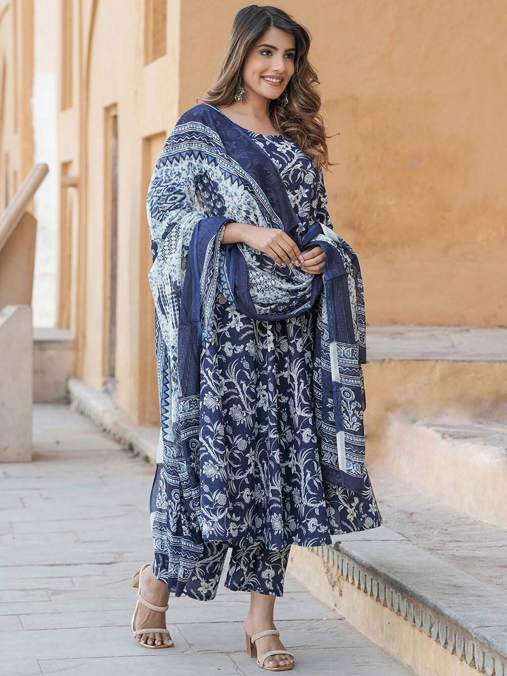 Rayon Printed Kurti-Pant With Dupatta