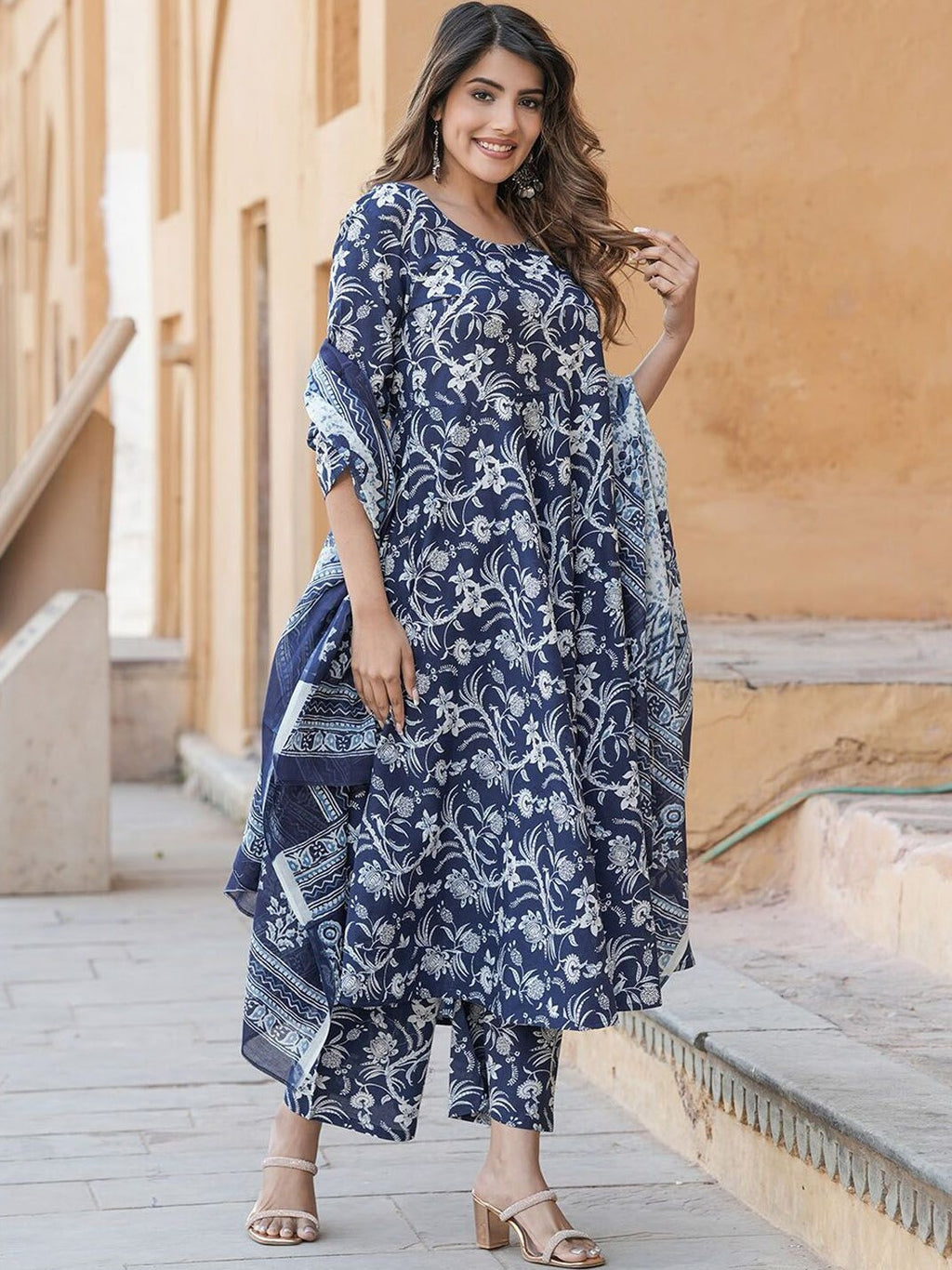 Rayon Printed Kurti-Pant With Dupatta