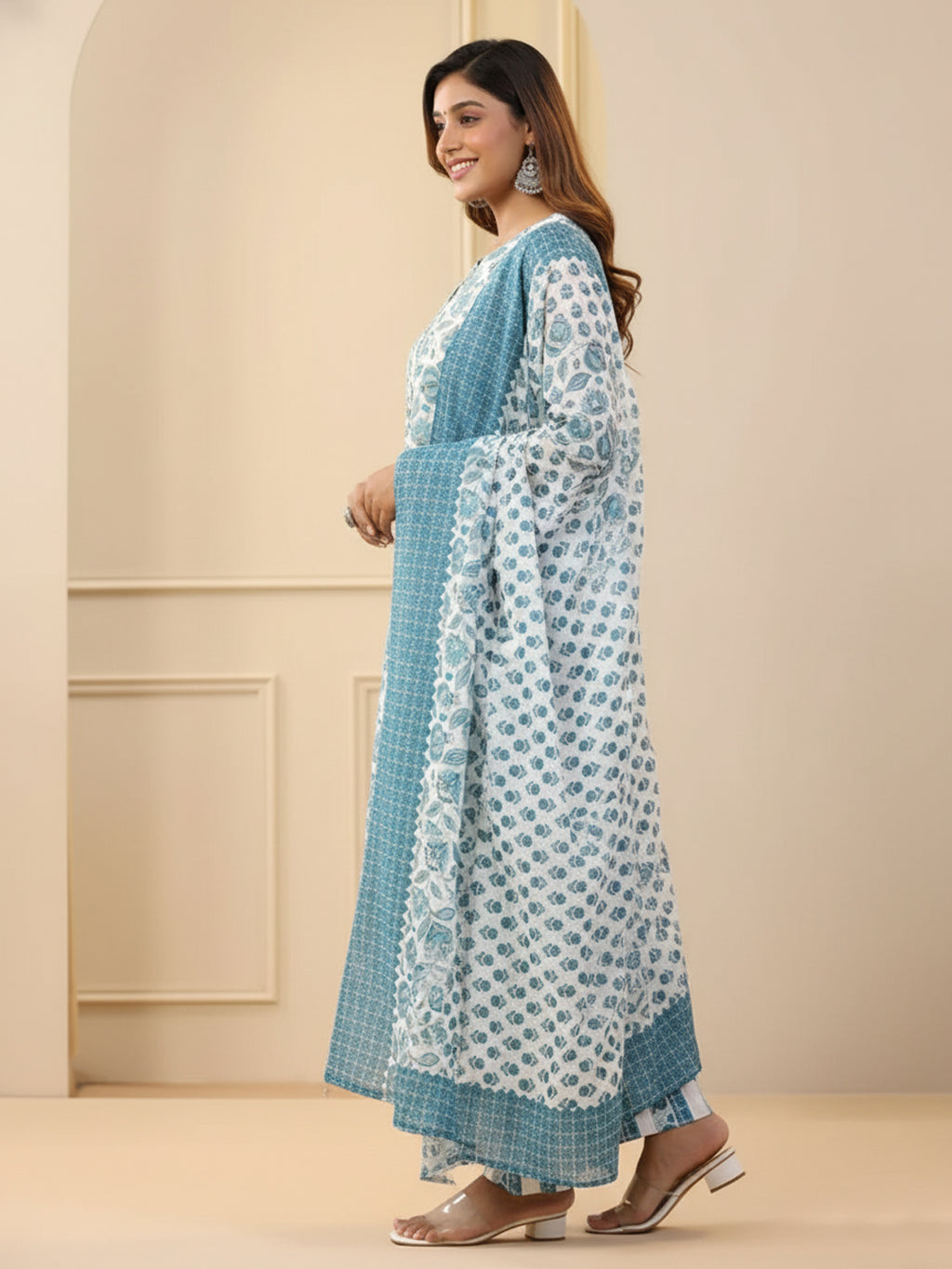 Rayon Printed Kurti-Pant With Dupatta