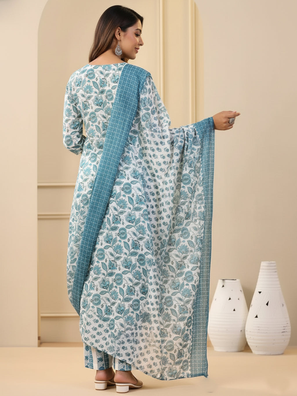 Rayon Printed Kurti-Pant With Dupatta