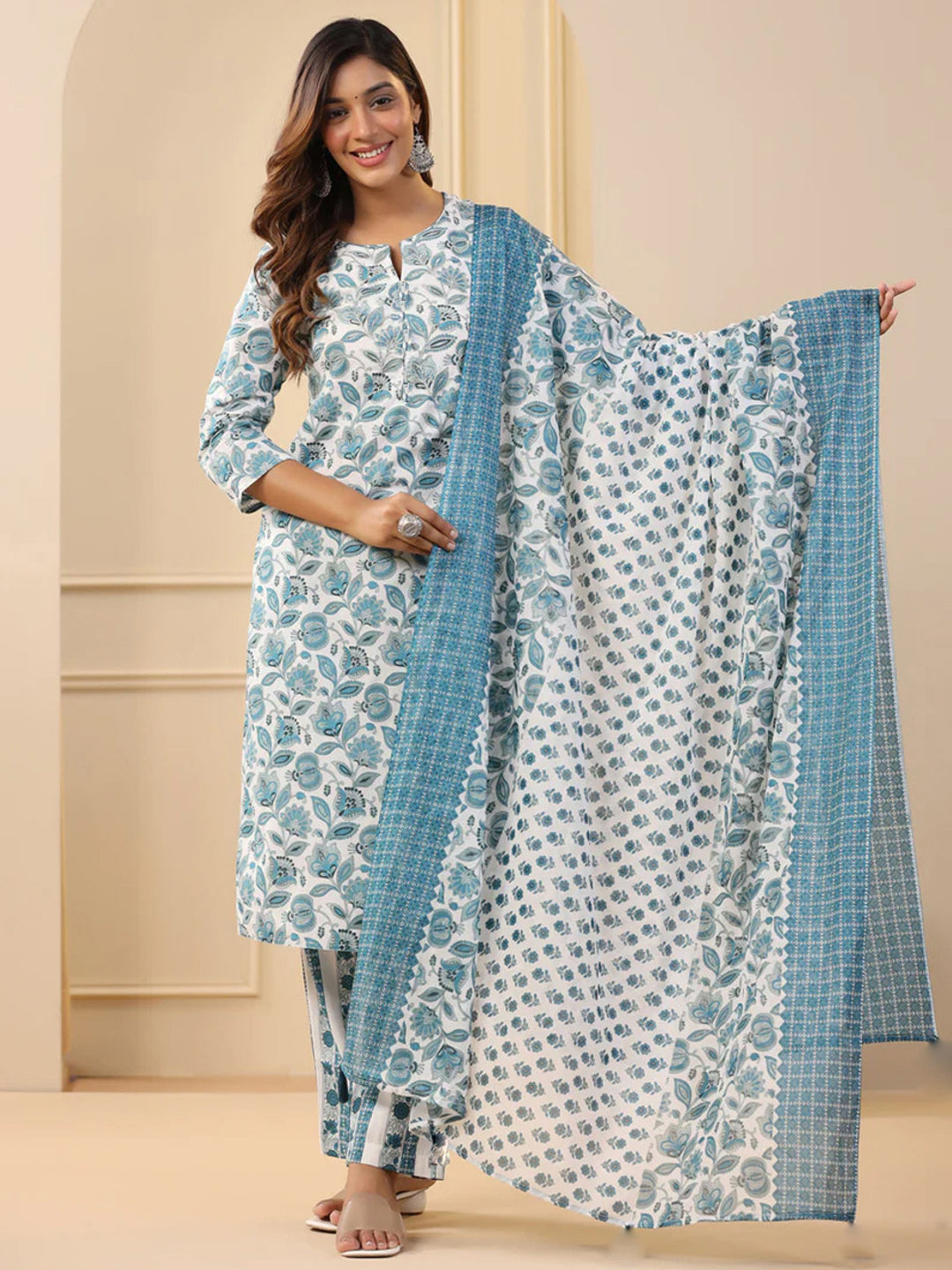 Rayon Printed Kurti-Pant With Dupatta