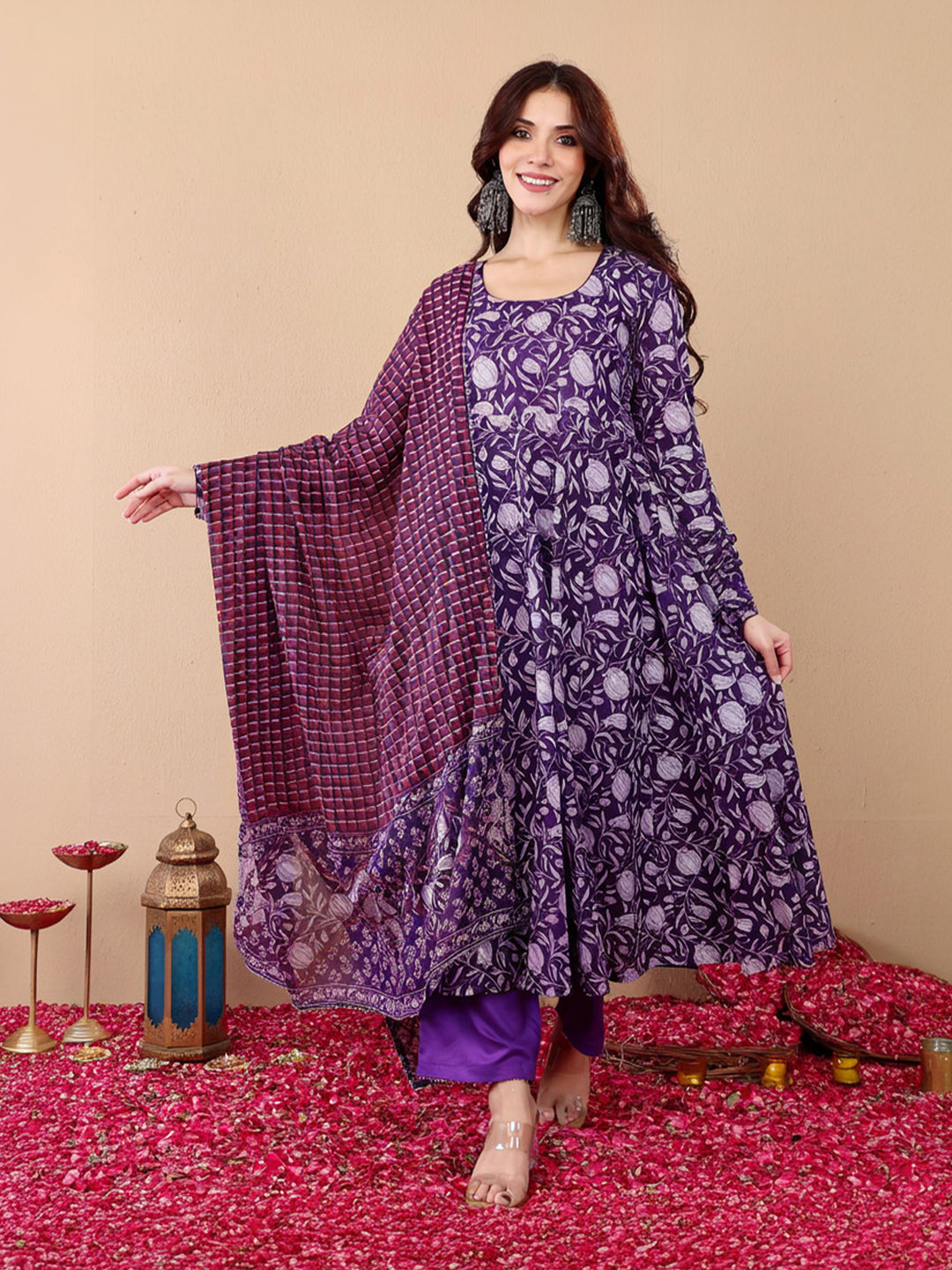 Rayon Printed Kurti-Pant With Dupatta