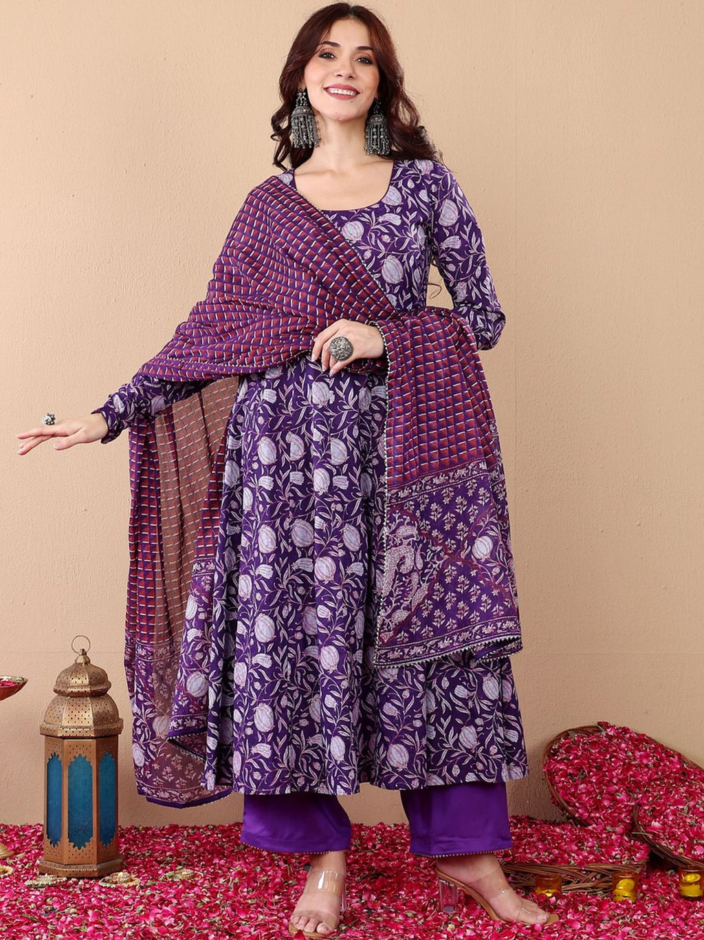 Rayon Printed Kurti-Pant With Dupatta