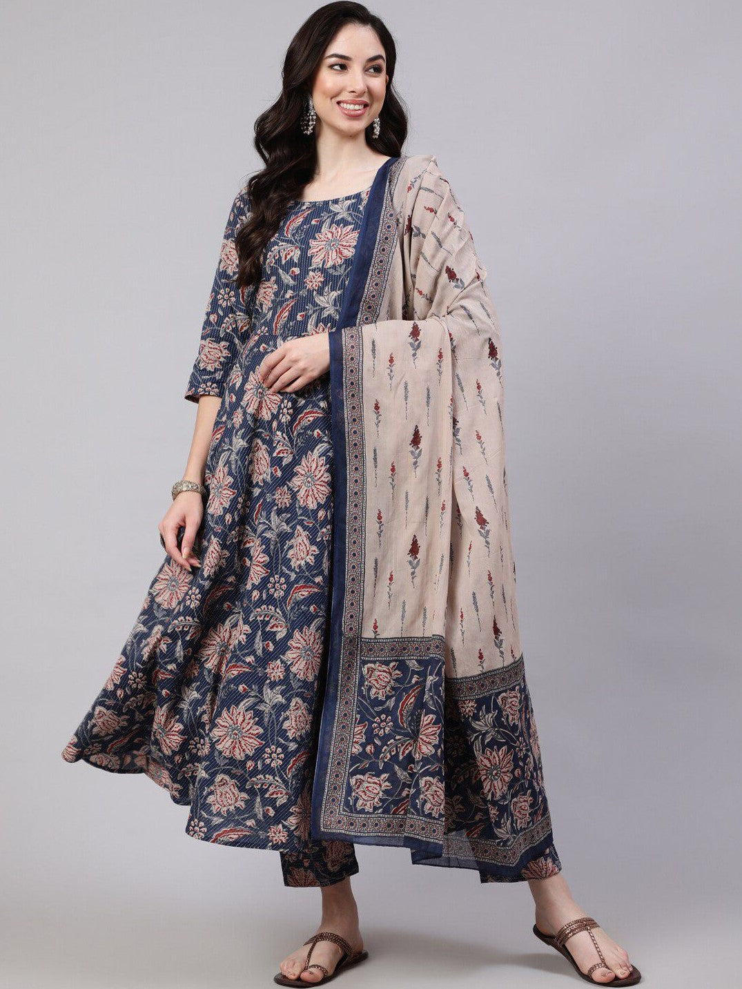 Rayon Printed Kurti-Pant With Dupatta