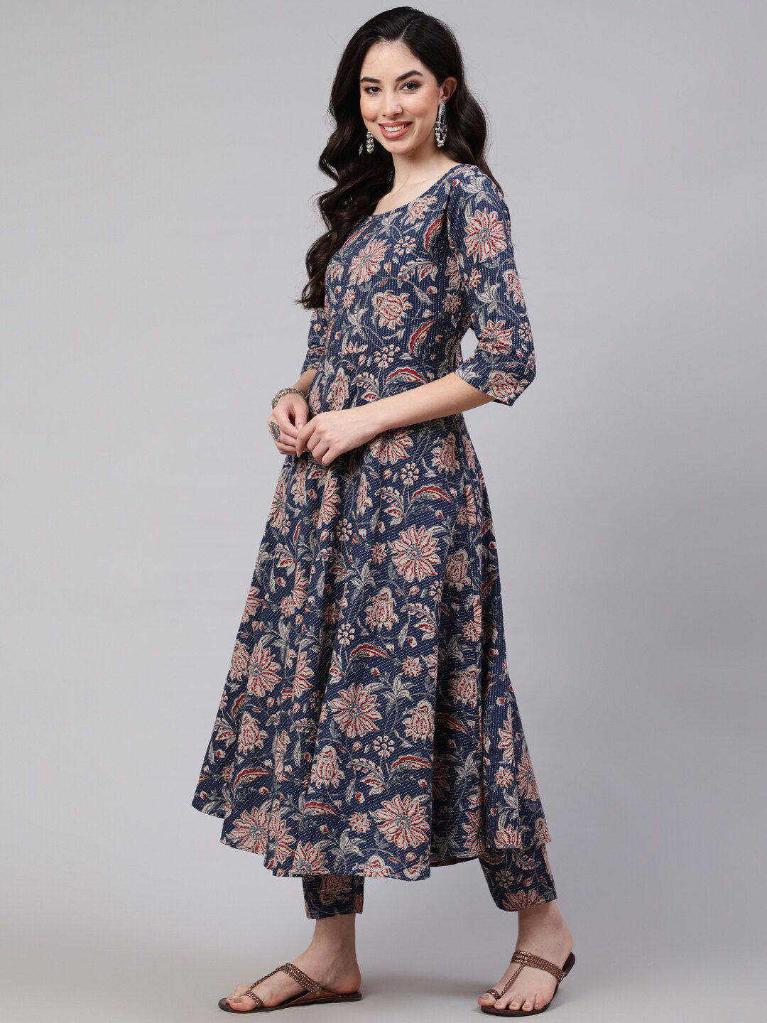 Rayon Printed Kurti-Pant With Dupatta